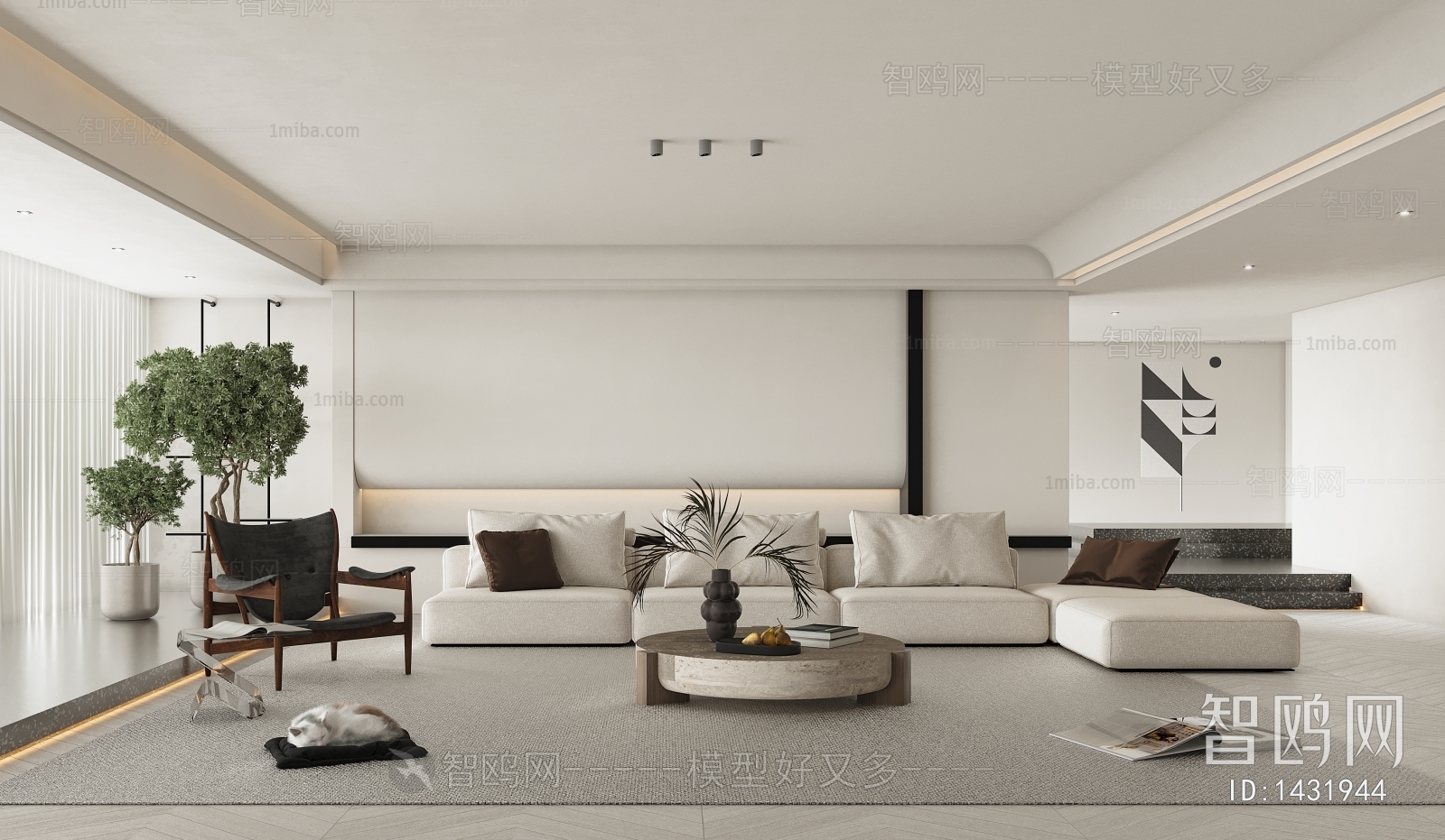 Modern Wabi-sabi Style A Living Room