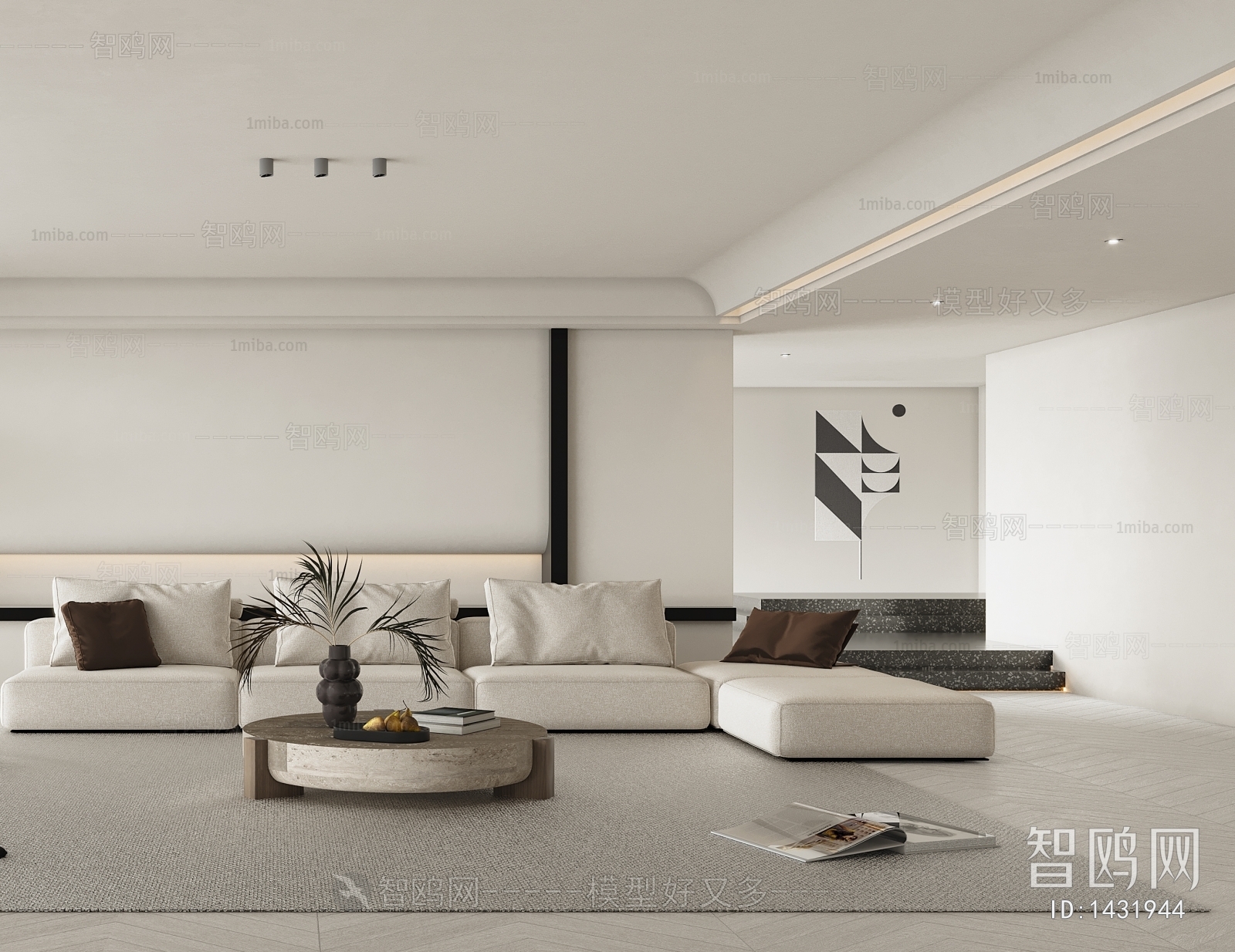 Modern Wabi-sabi Style A Living Room