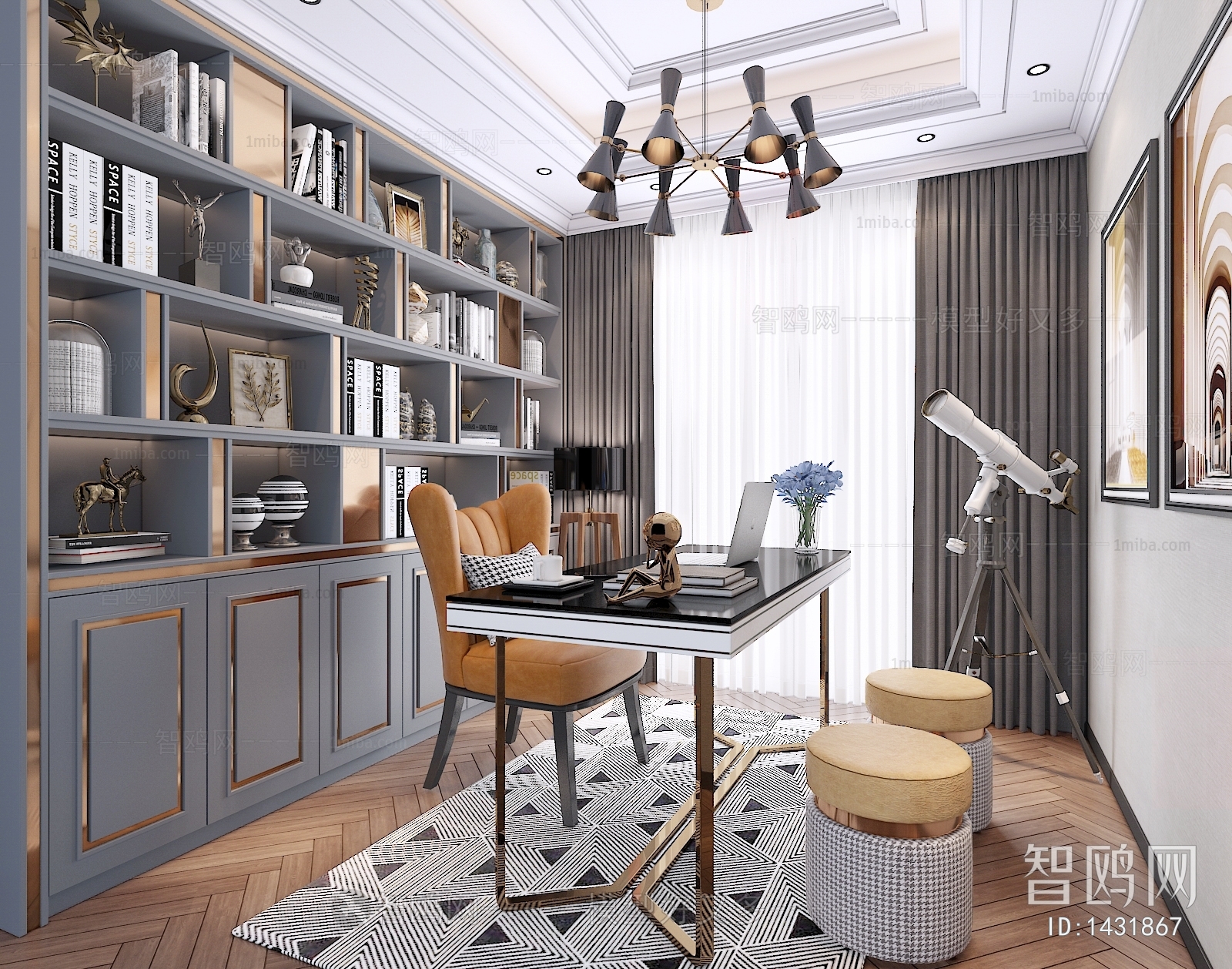 Simple European Style Study Space