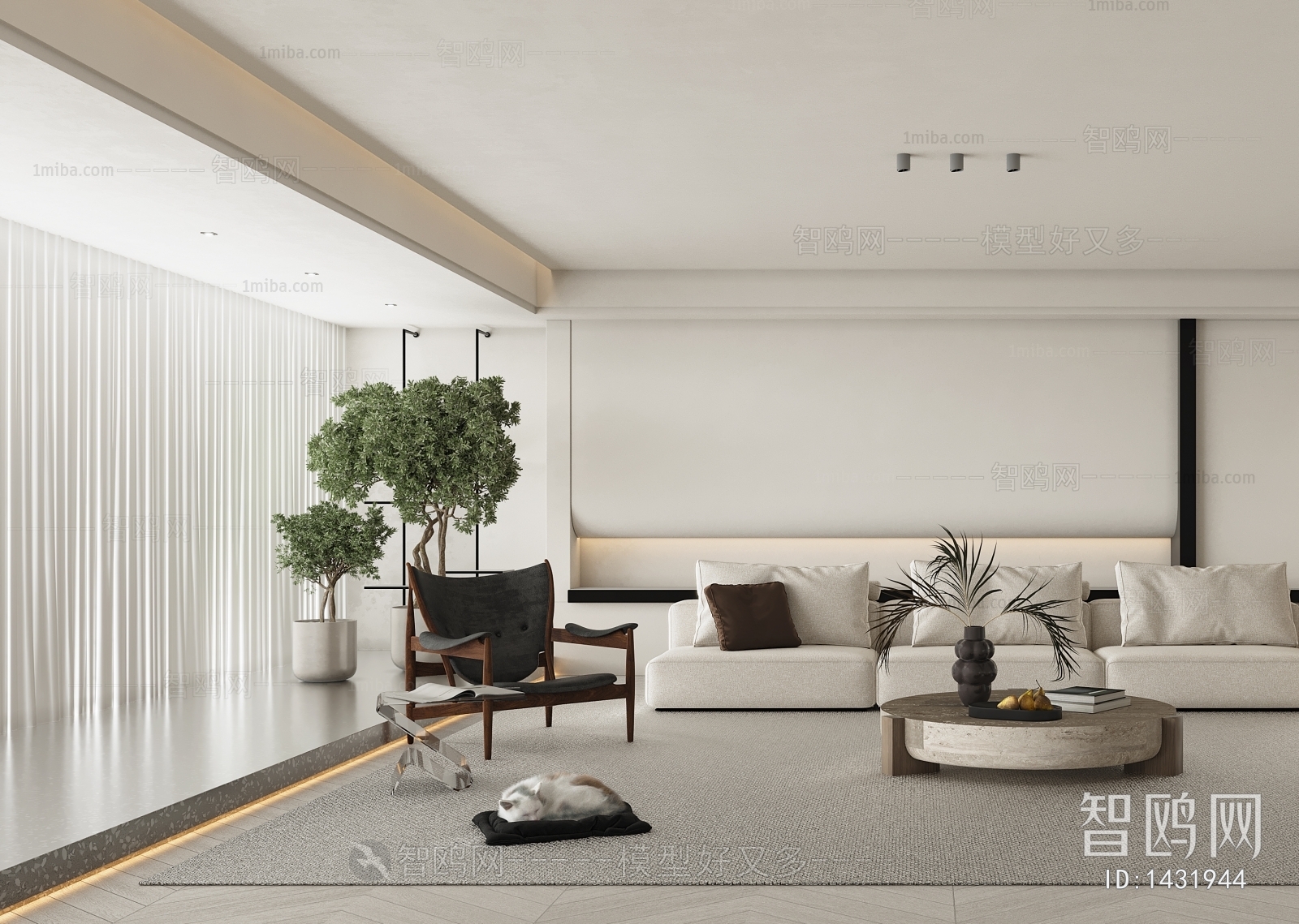 Modern Wabi-sabi Style A Living Room