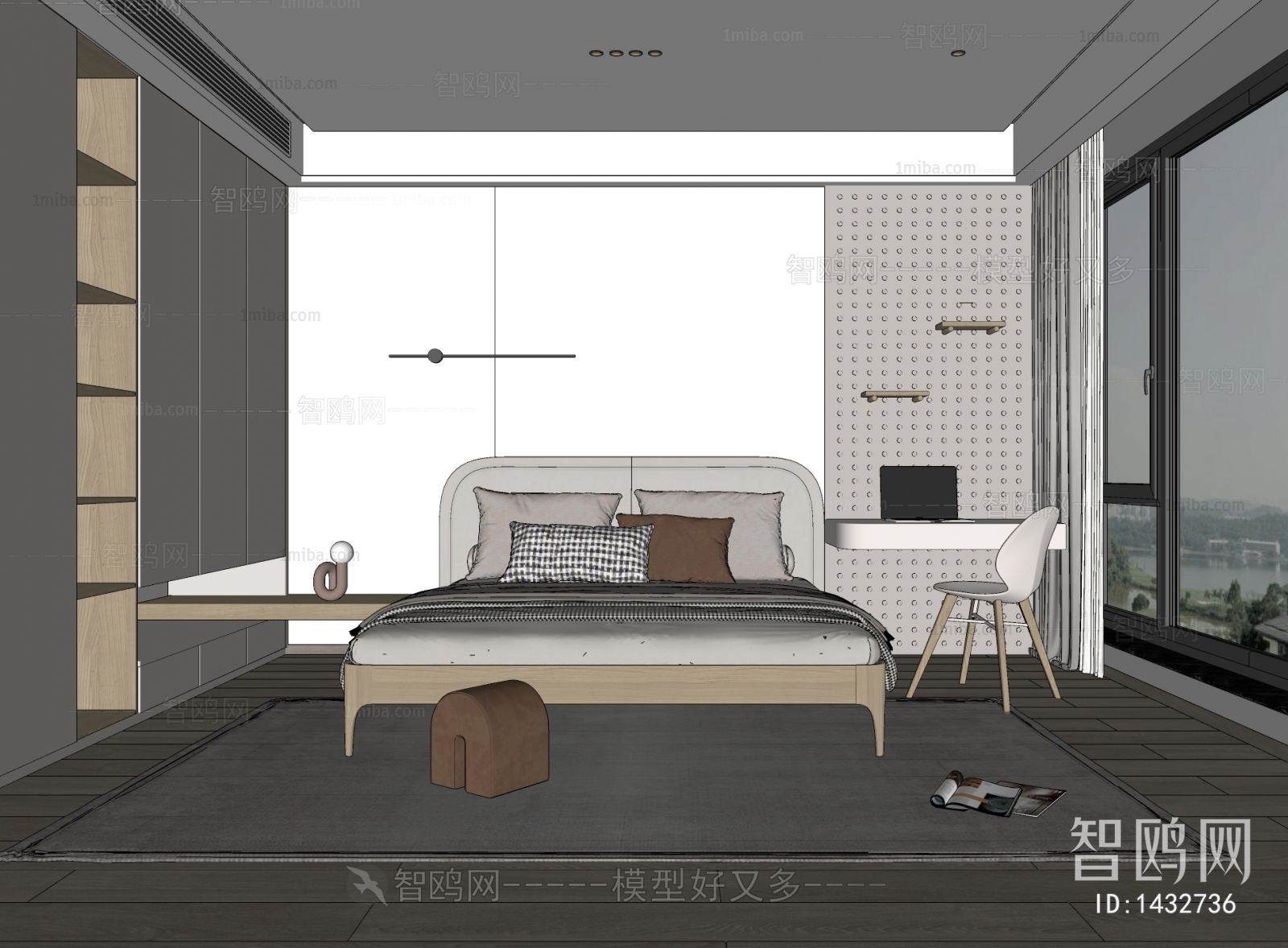 Modern Bedroom sketchup Model Download - Model ID.722274072 | 1miba