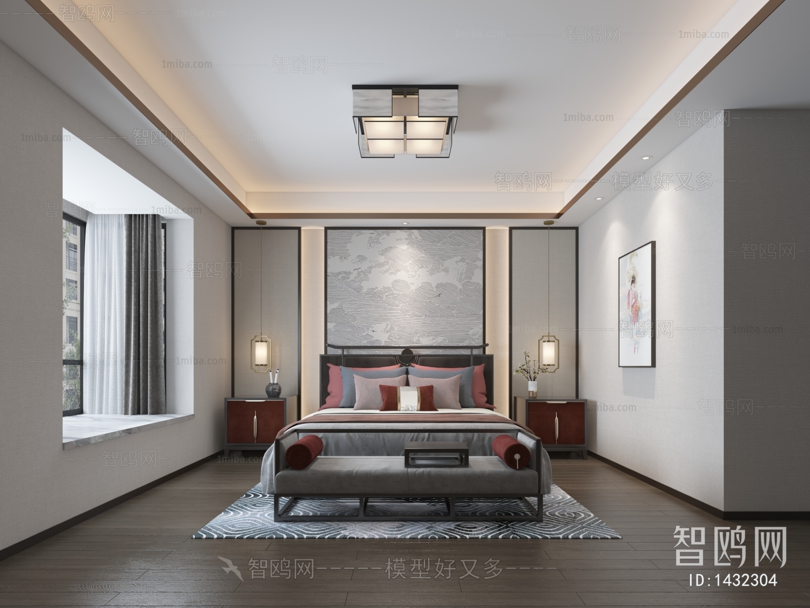 New Chinese Style Bedroom