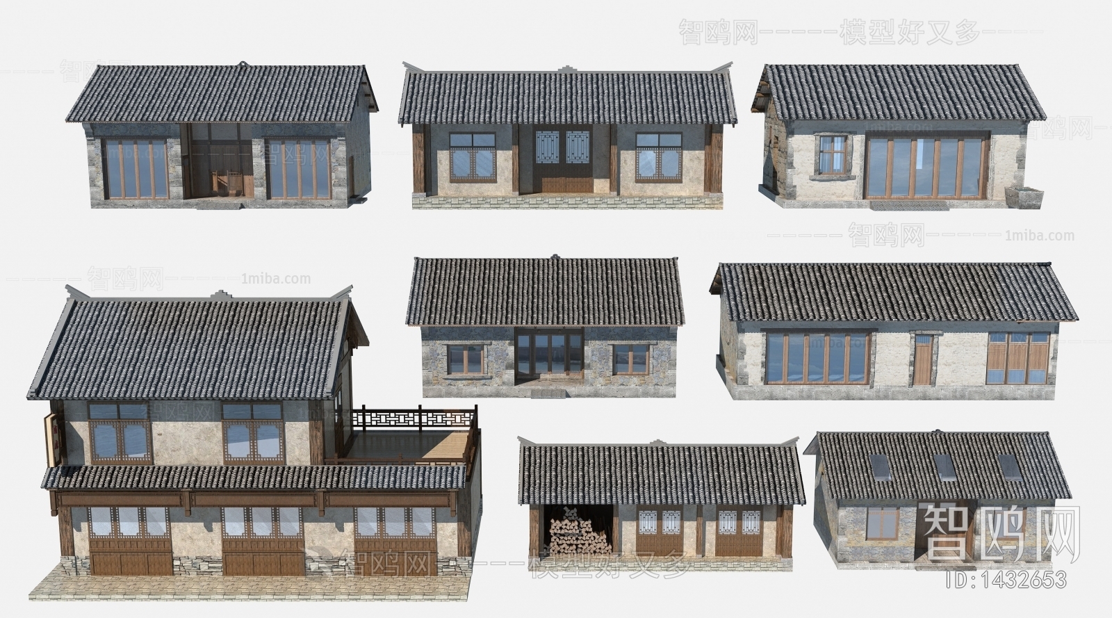 新中式乡村民房建筑外观