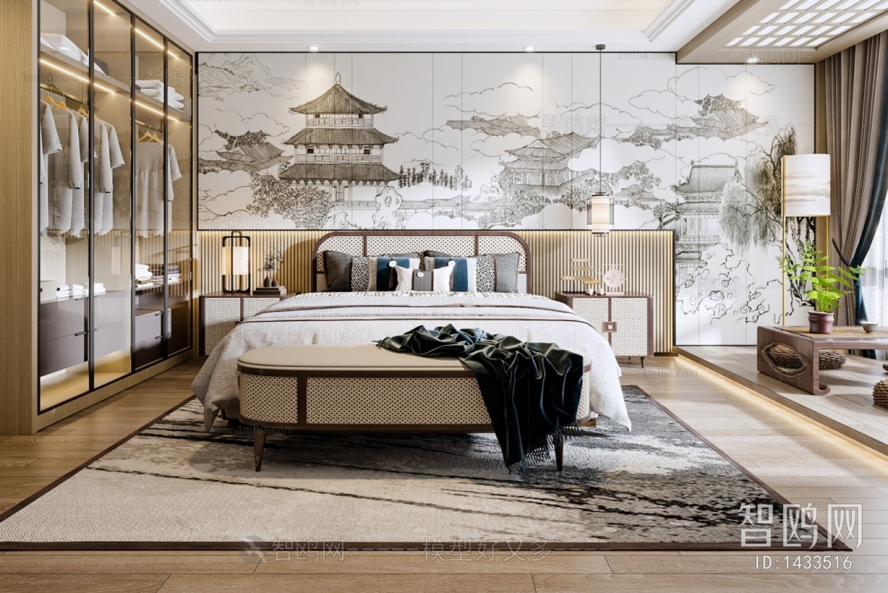 New Chinese Style Bedroom