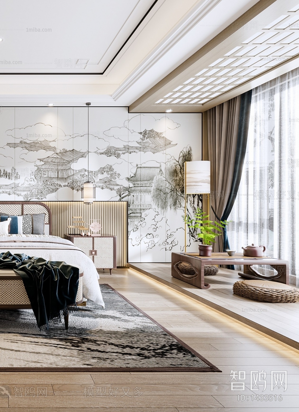 New Chinese Style Bedroom