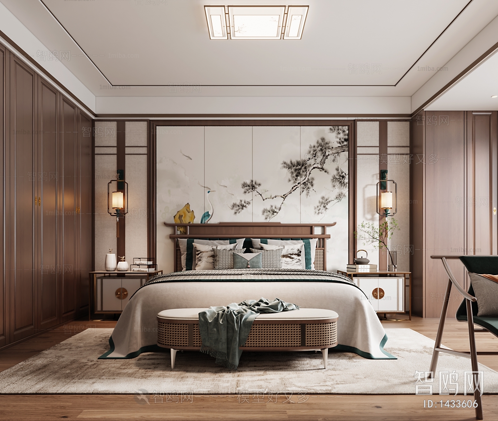 New Chinese Style Bedroom