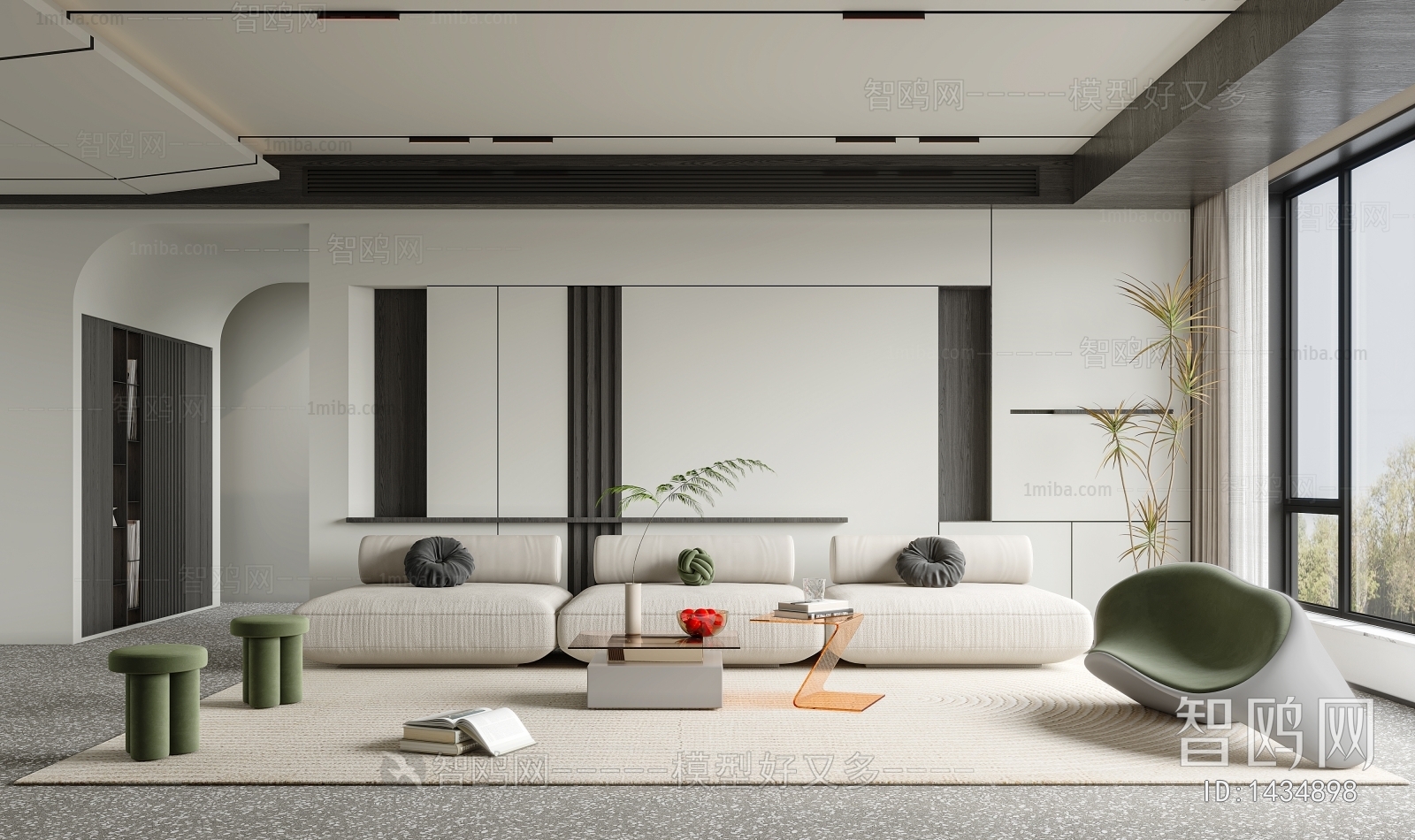 Modern Wabi-sabi Style A Living Room