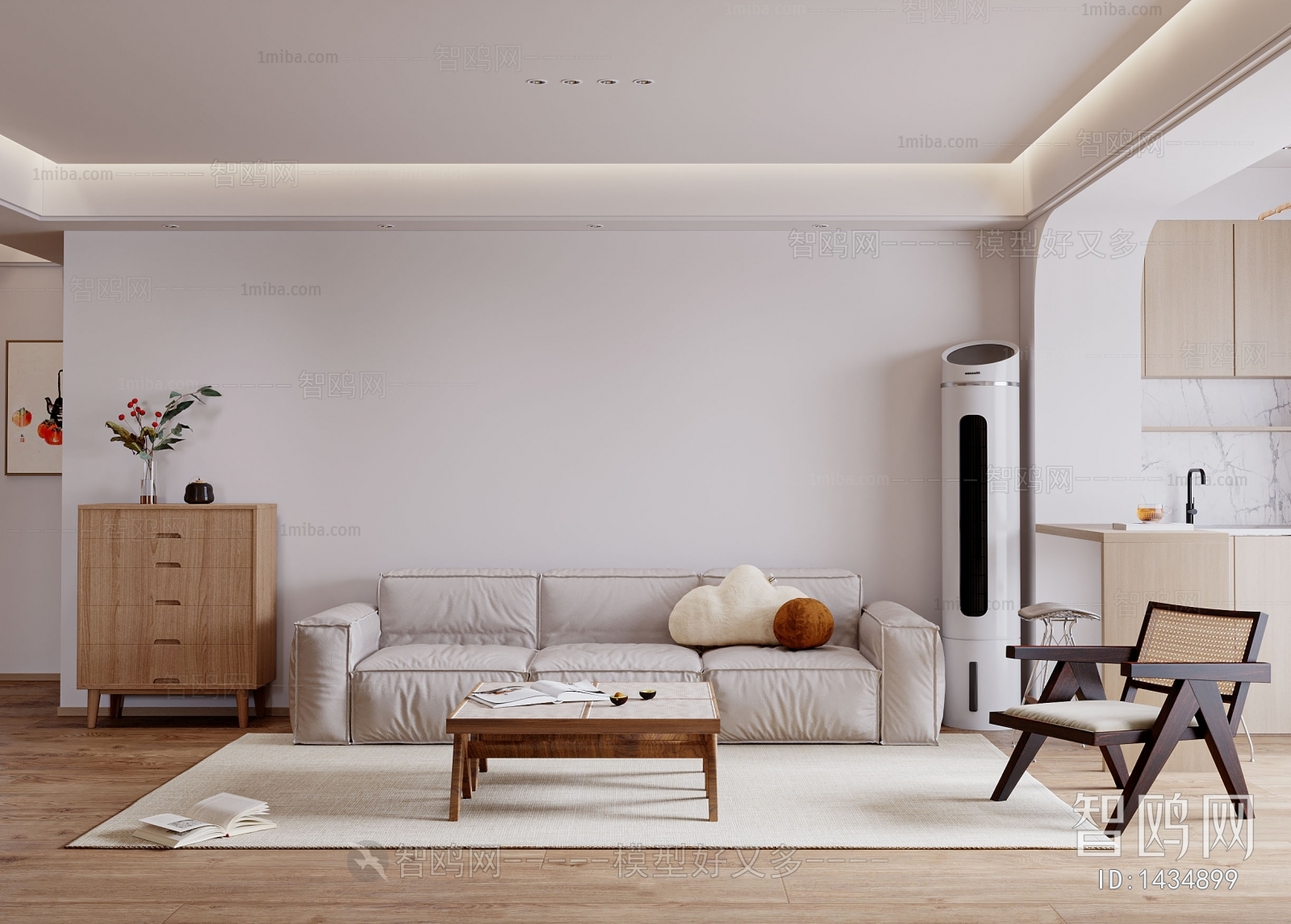 Modern Nordic Style Wabi-sabi Style A Living Room