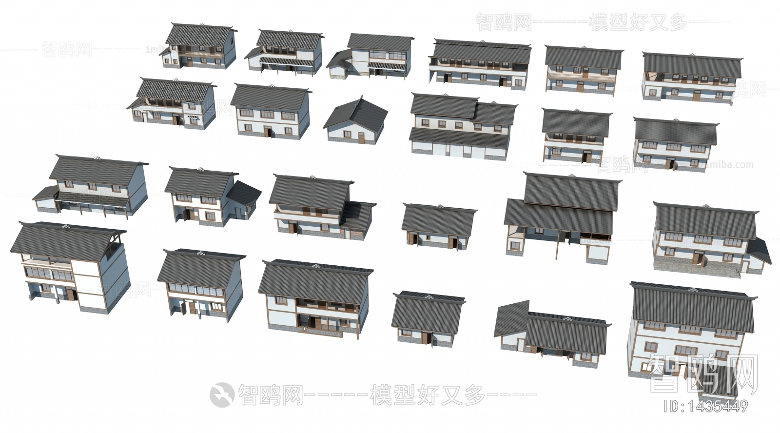 新中式乡村民房建筑外观