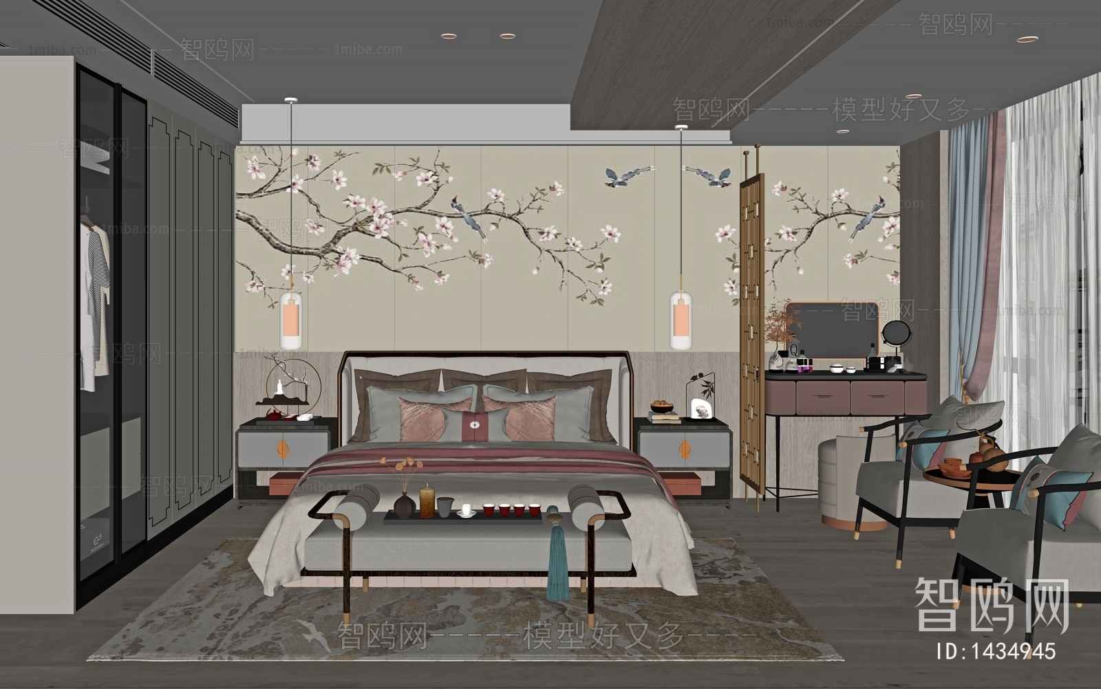 New Chinese Style Bedroom