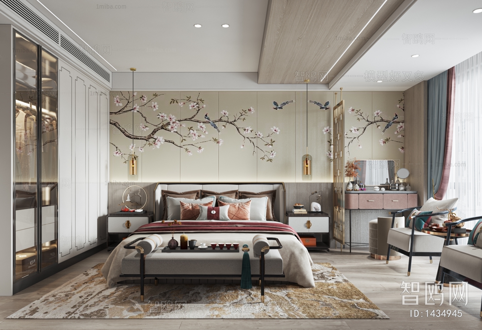 New Chinese Style Bedroom