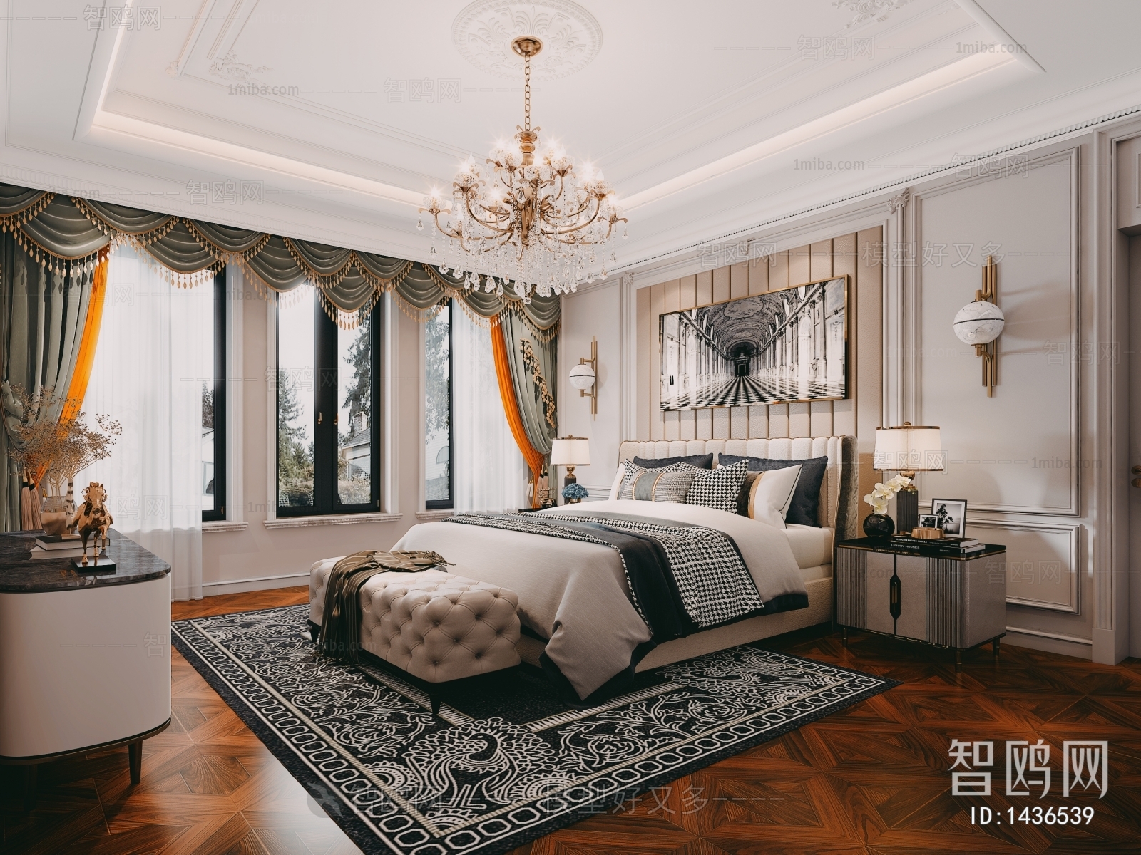 Simple European Style Bedroom