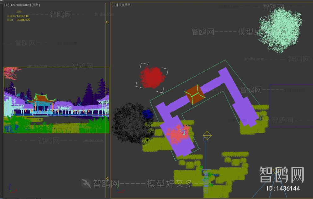 中式廊架园林景观