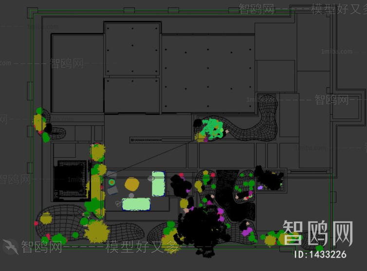 现代户外庭院花园露台3D模型下载