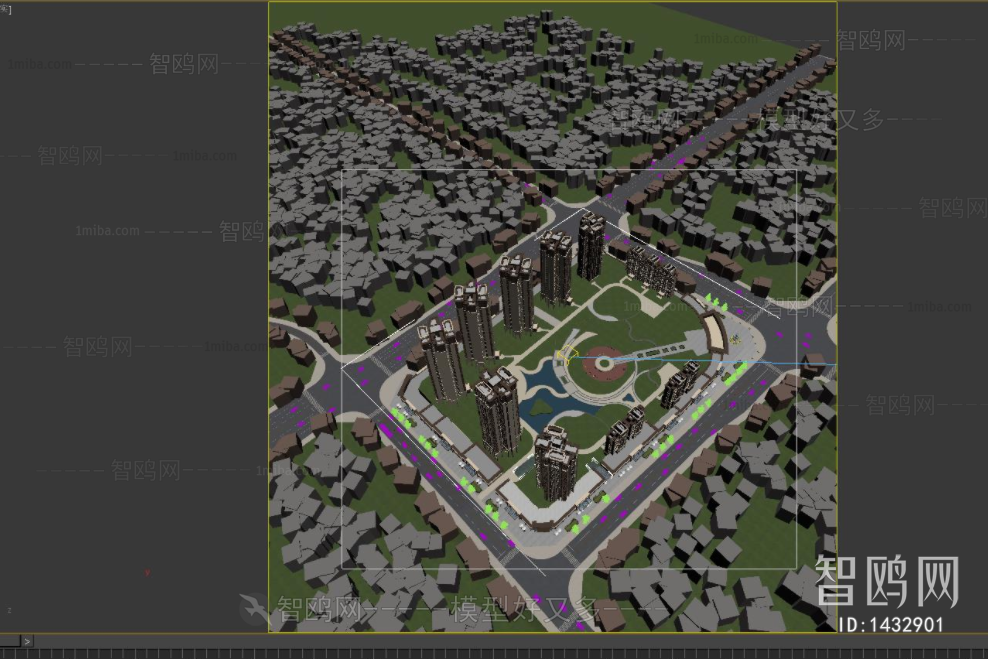 Simple European Style Architectural Bird's-eye View Planning