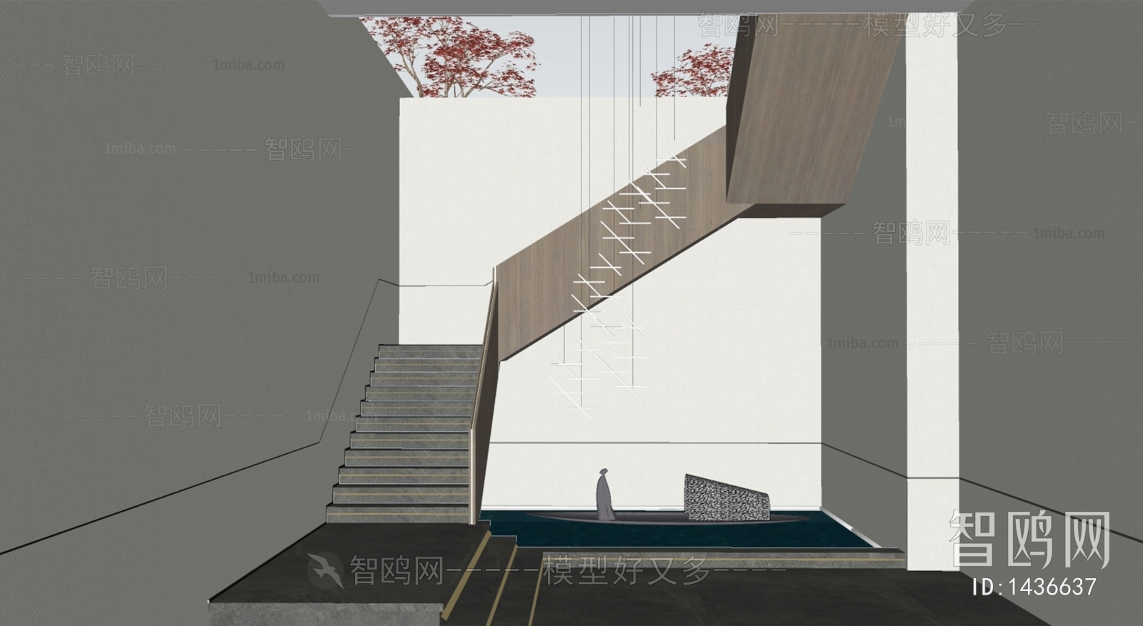 Modern New Chinese Style Stairwell