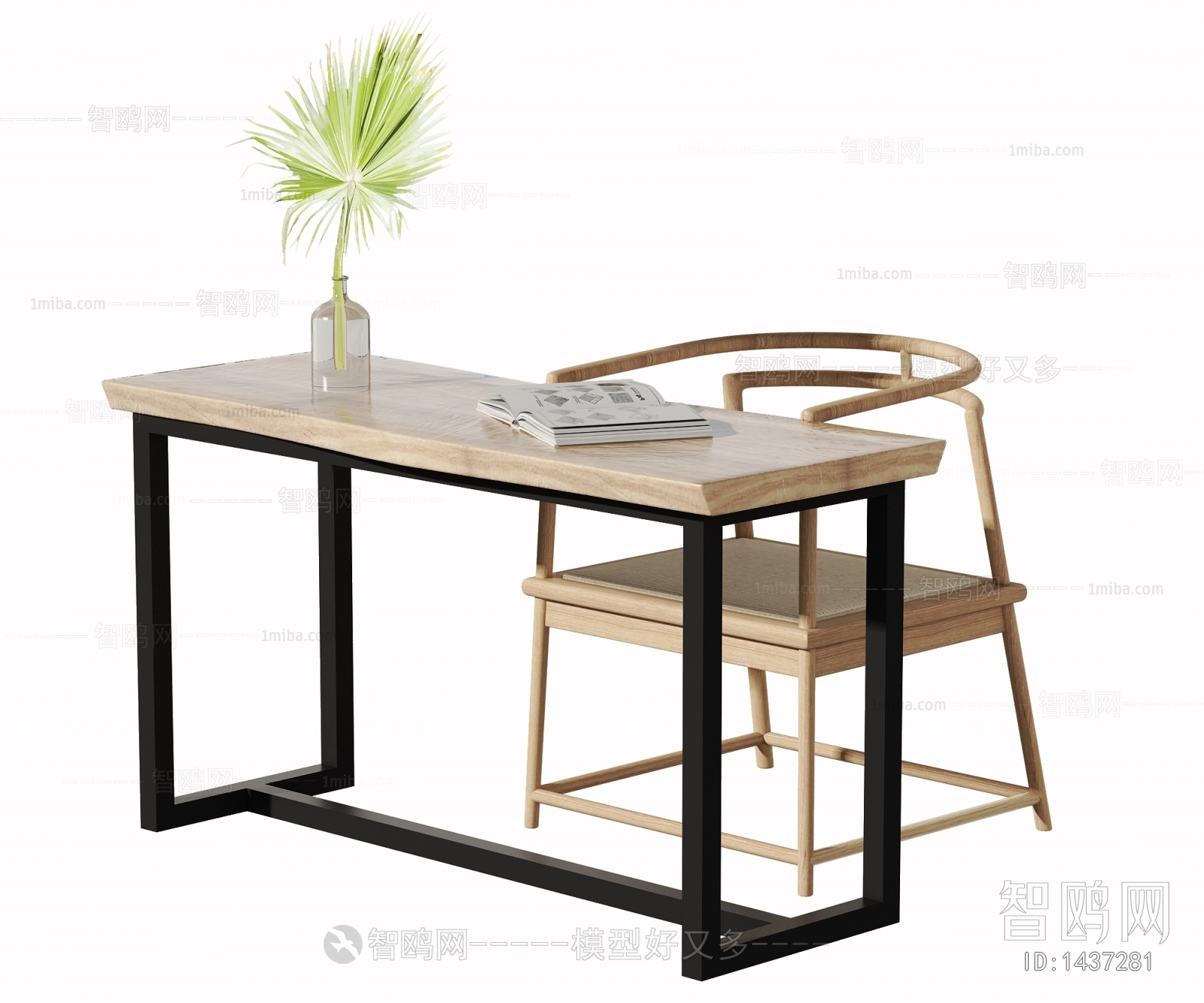 New Chinese Style Computer Desk And Chair