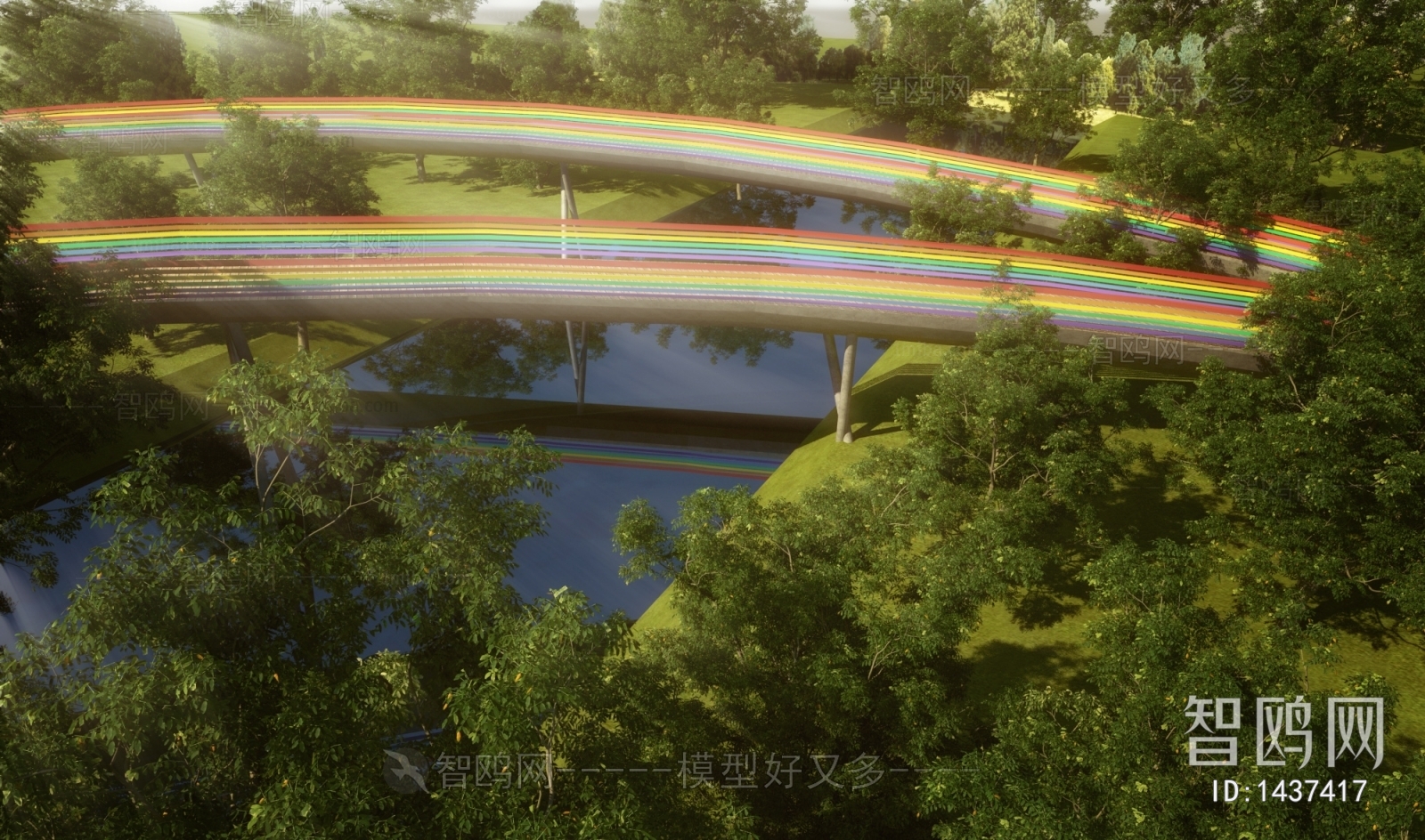 现代公园景观 彩虹桥
