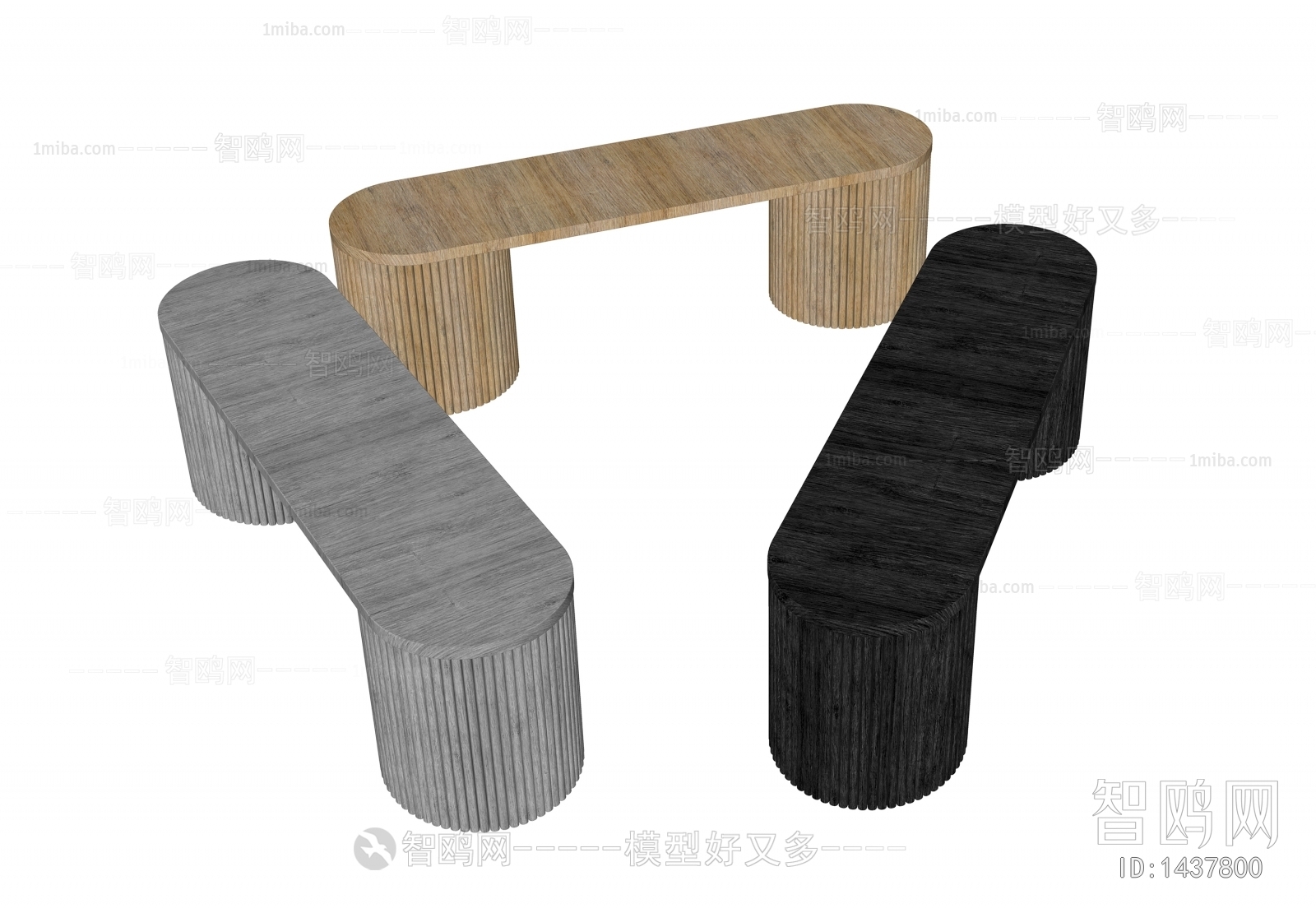 现代实木长凳