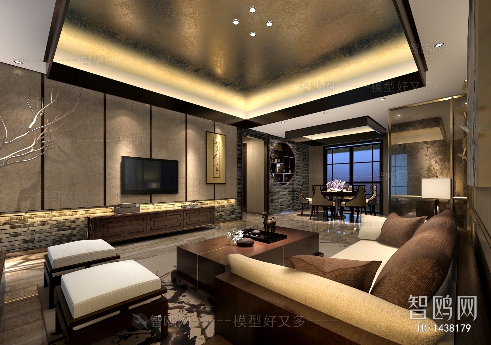 New Chinese Style A Living Room