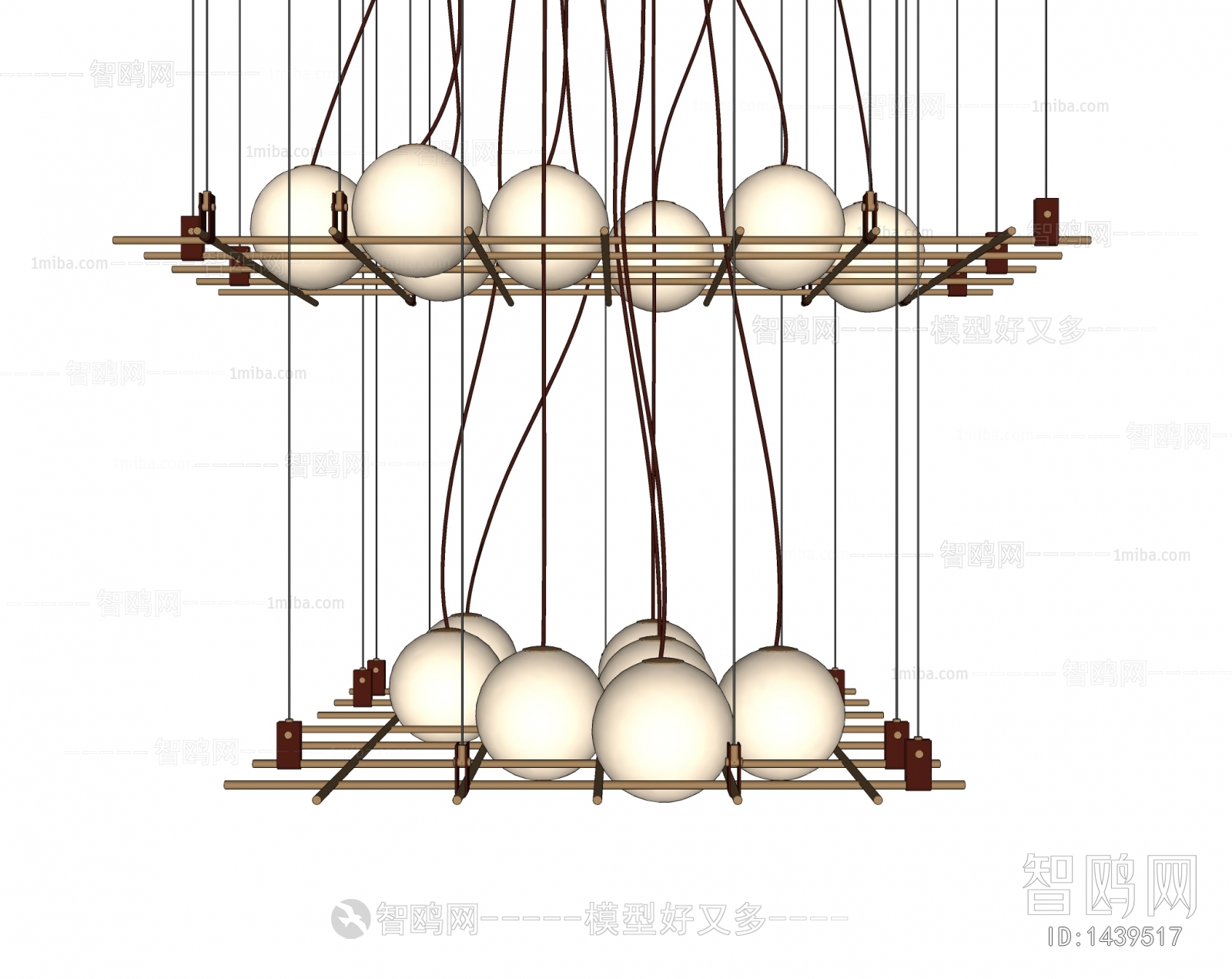 现代方形圆球吊灯