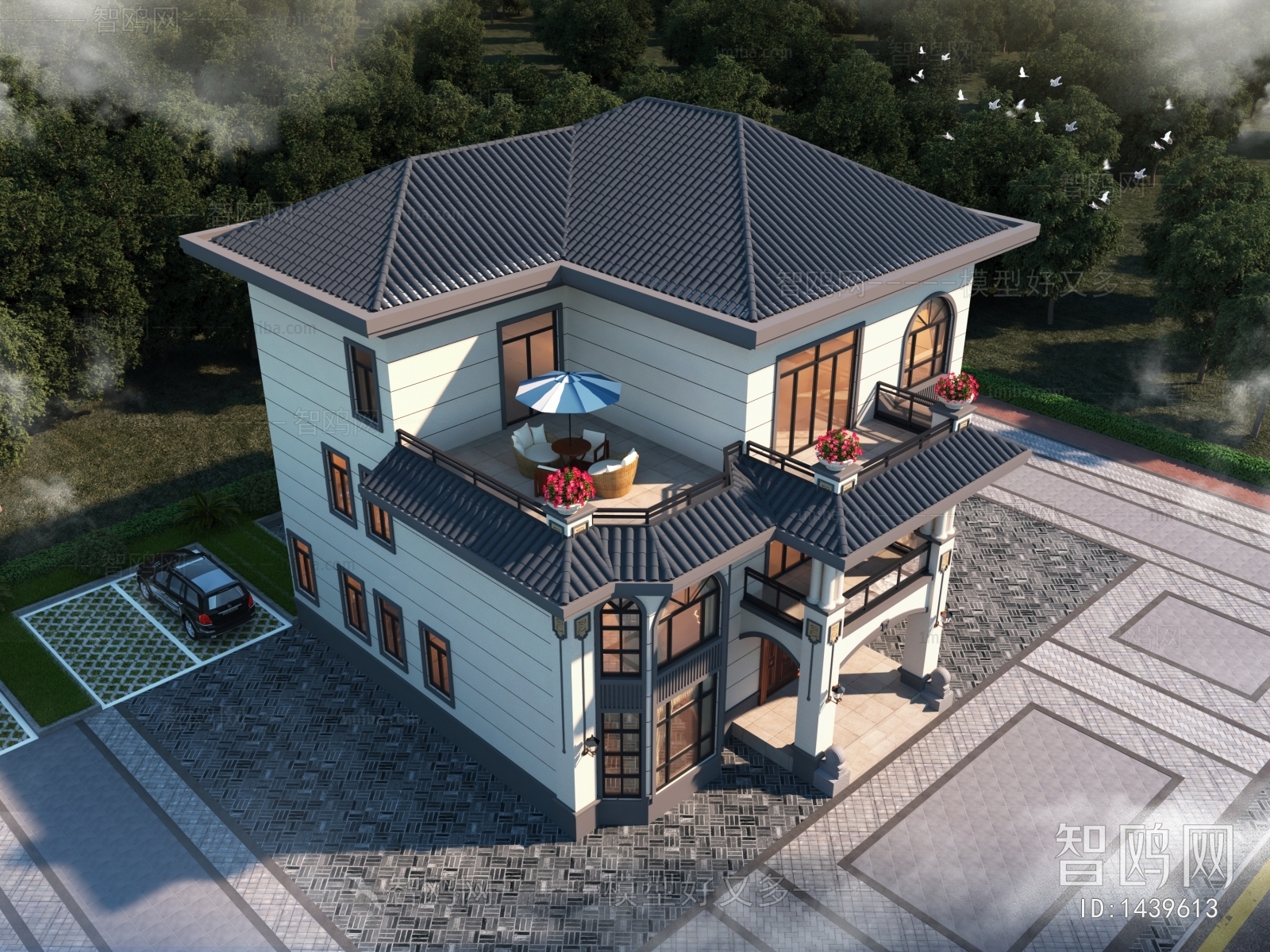 New Chinese Style Villa Appearance