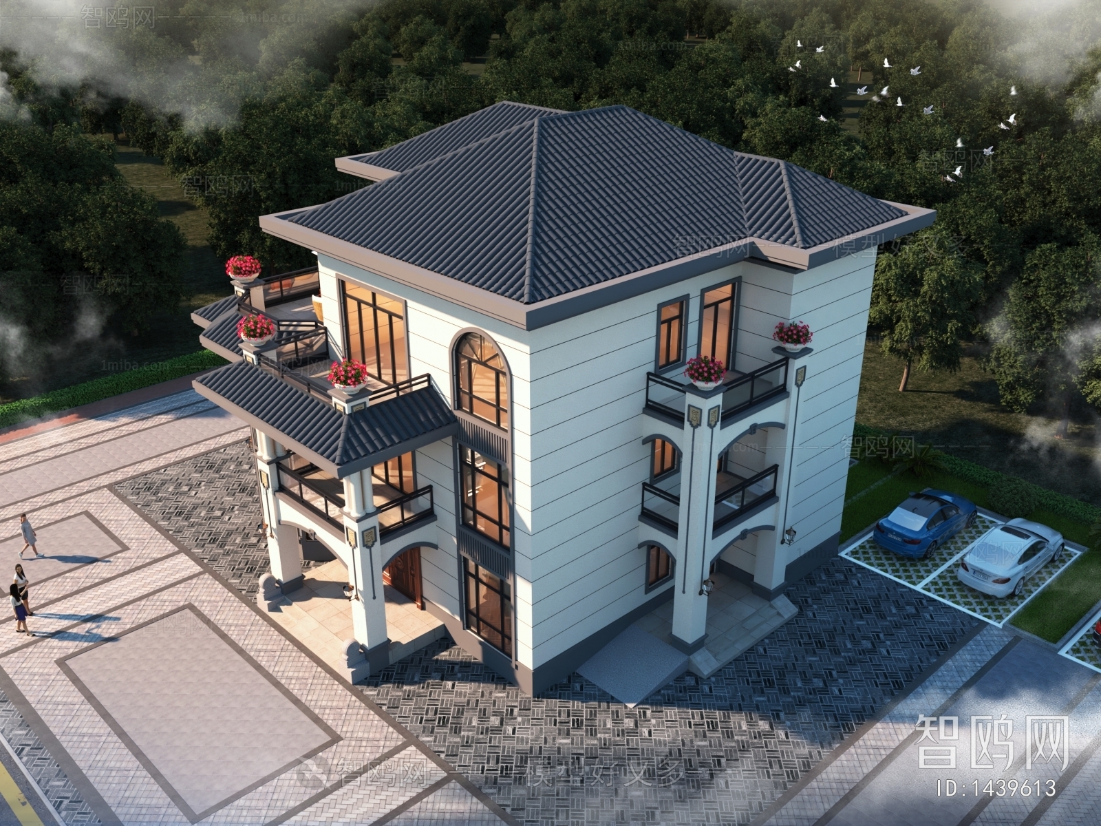 New Chinese Style Villa Appearance