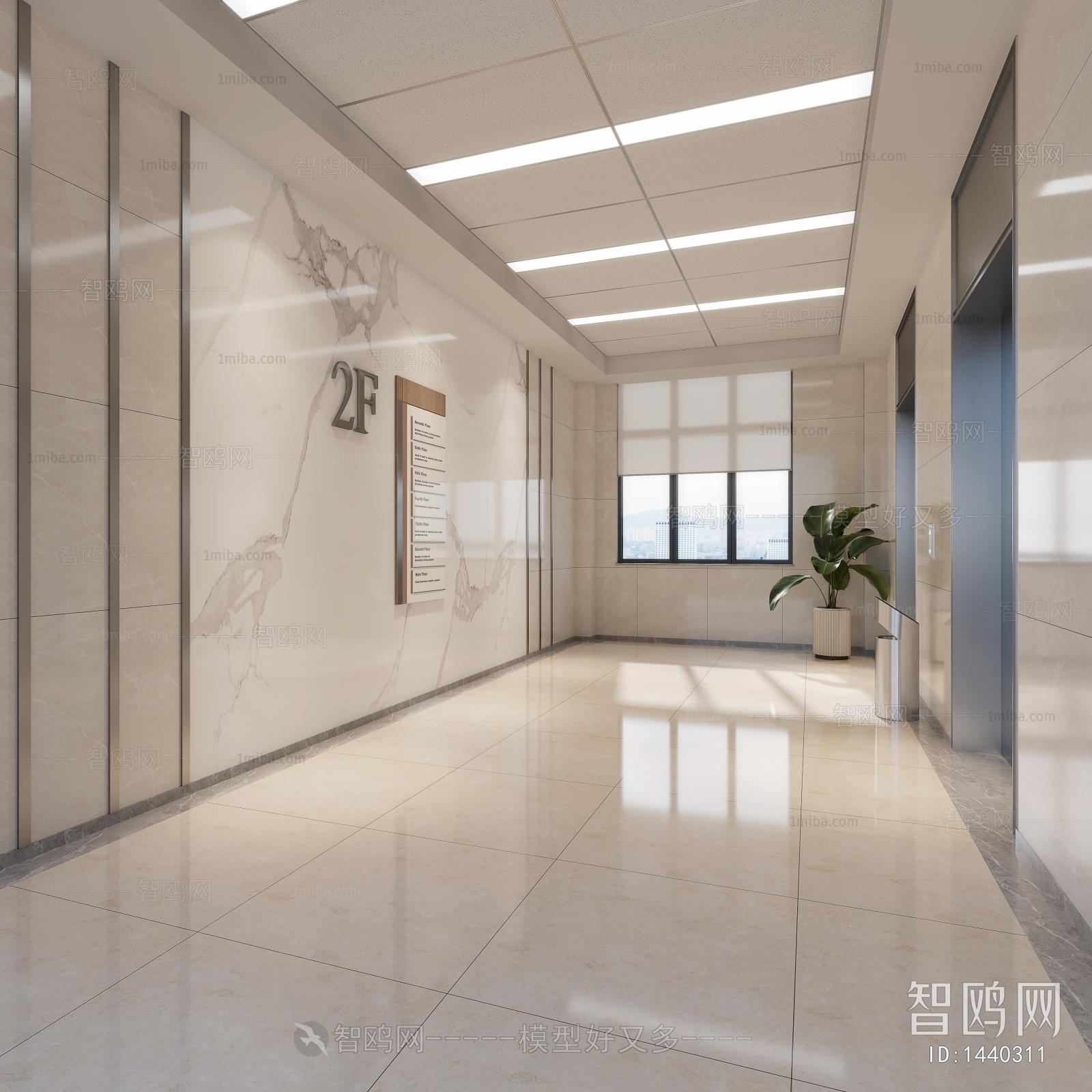 Modern Office Elevator Hall