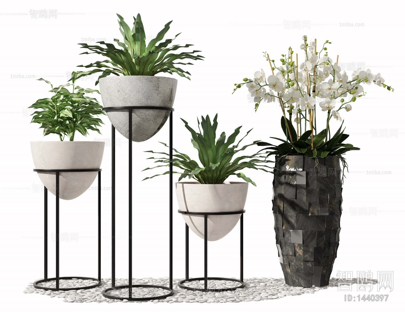 Modern Potted Green Plant