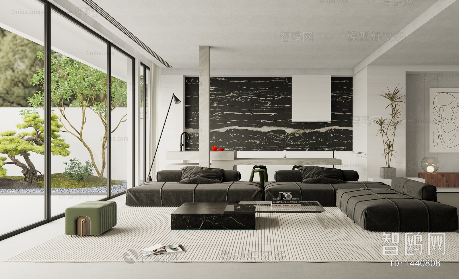 Modern Wabi-sabi Style A Living Room