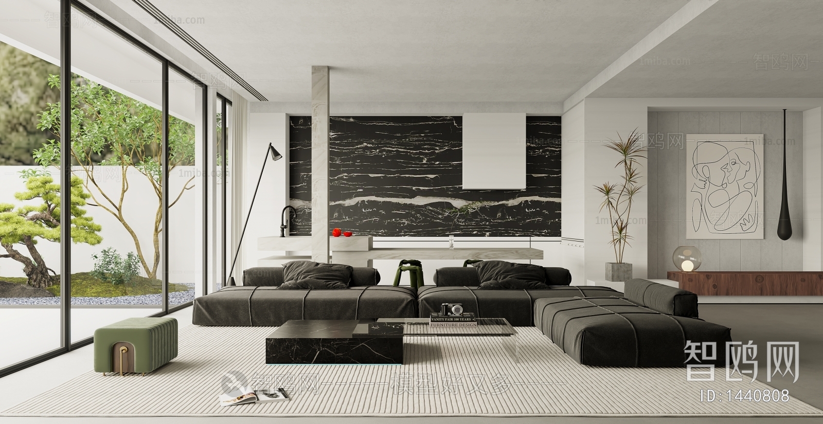 Modern Wabi-sabi Style A Living Room