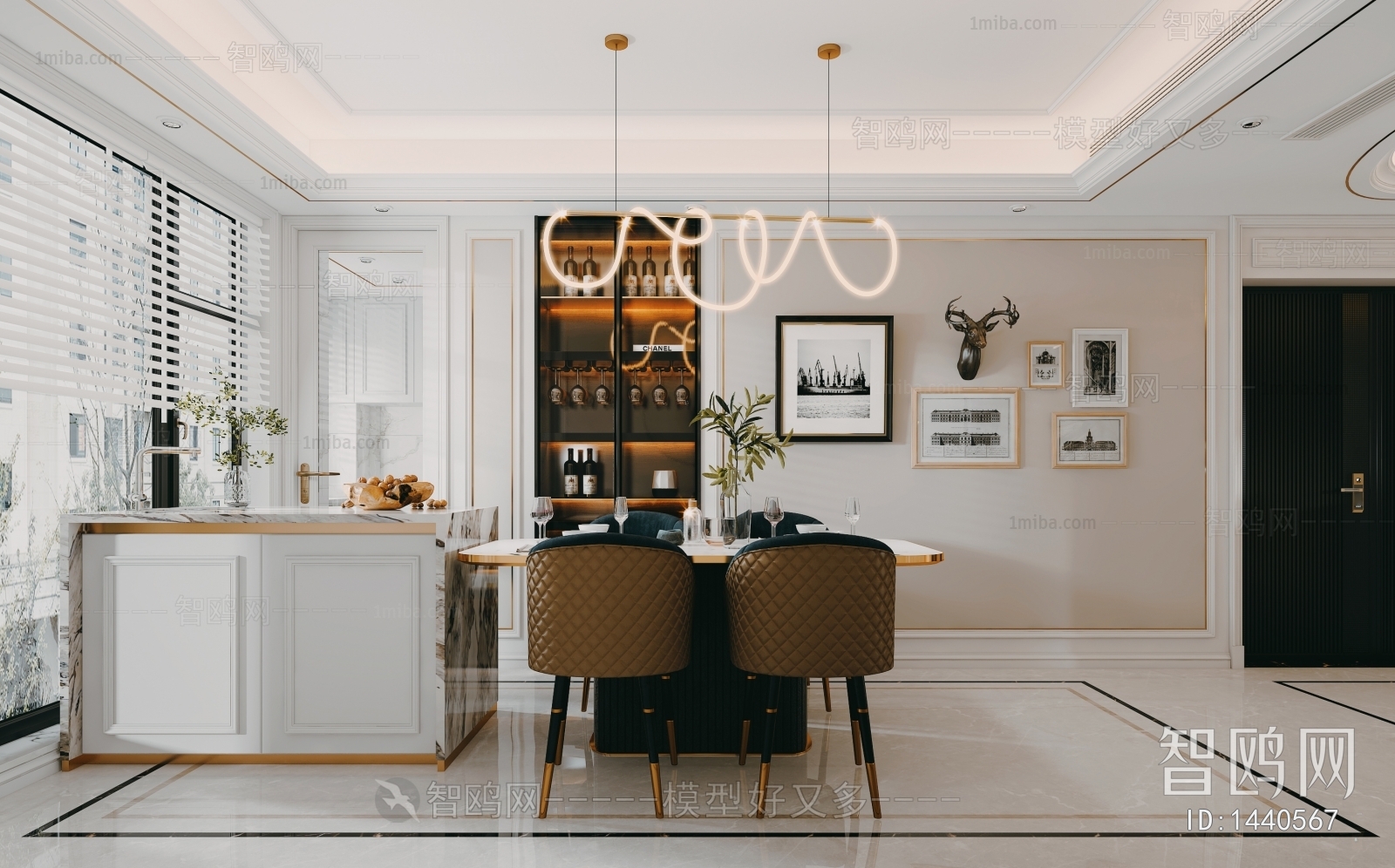 Simple European Style Dining Room