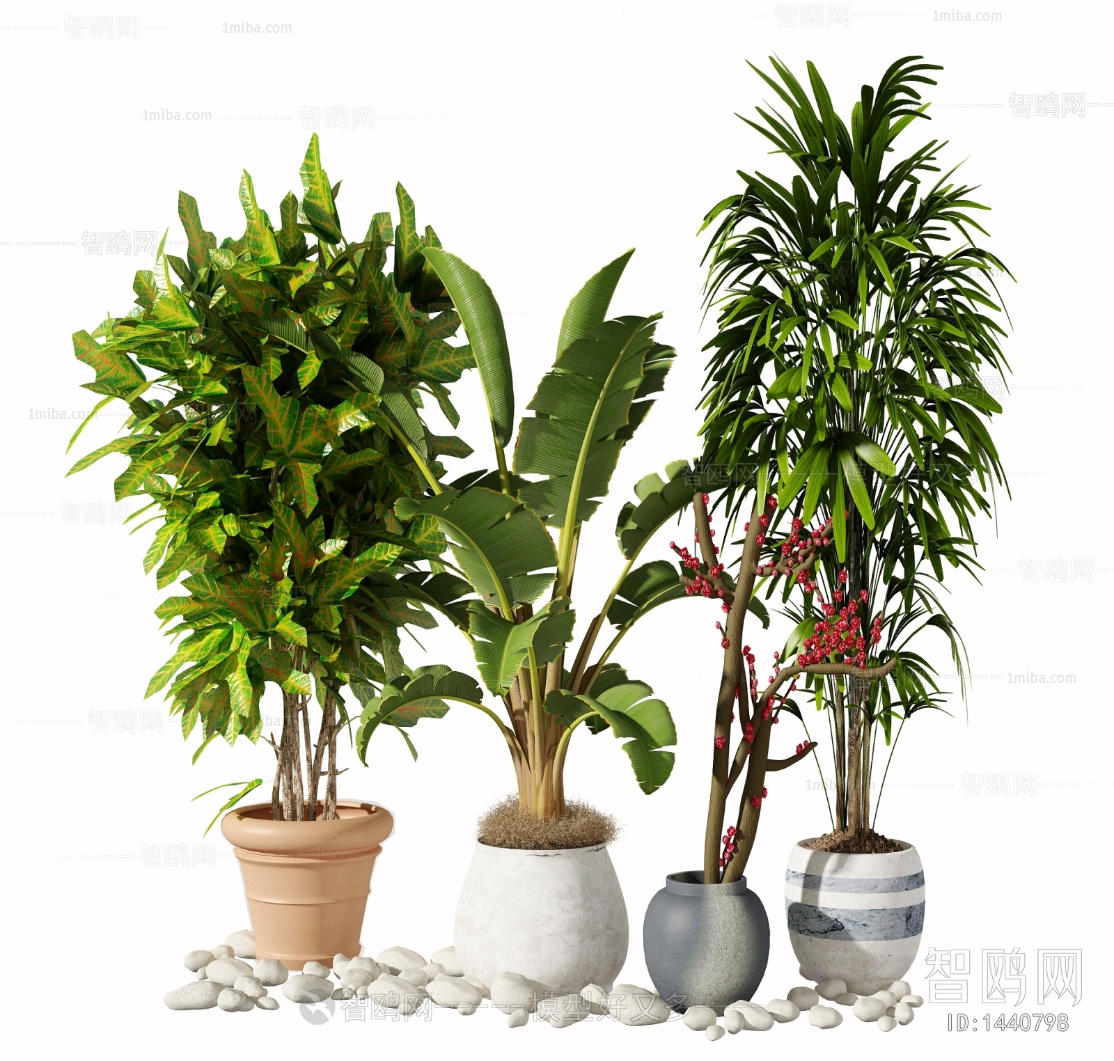 Modern Potted Green Plant