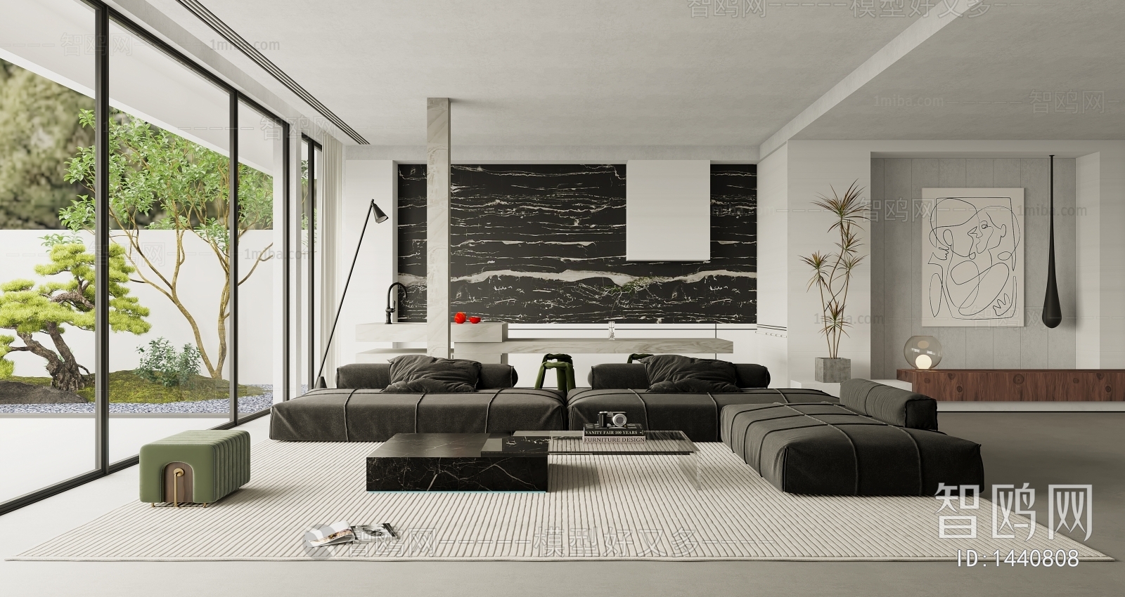 Modern Wabi-sabi Style A Living Room