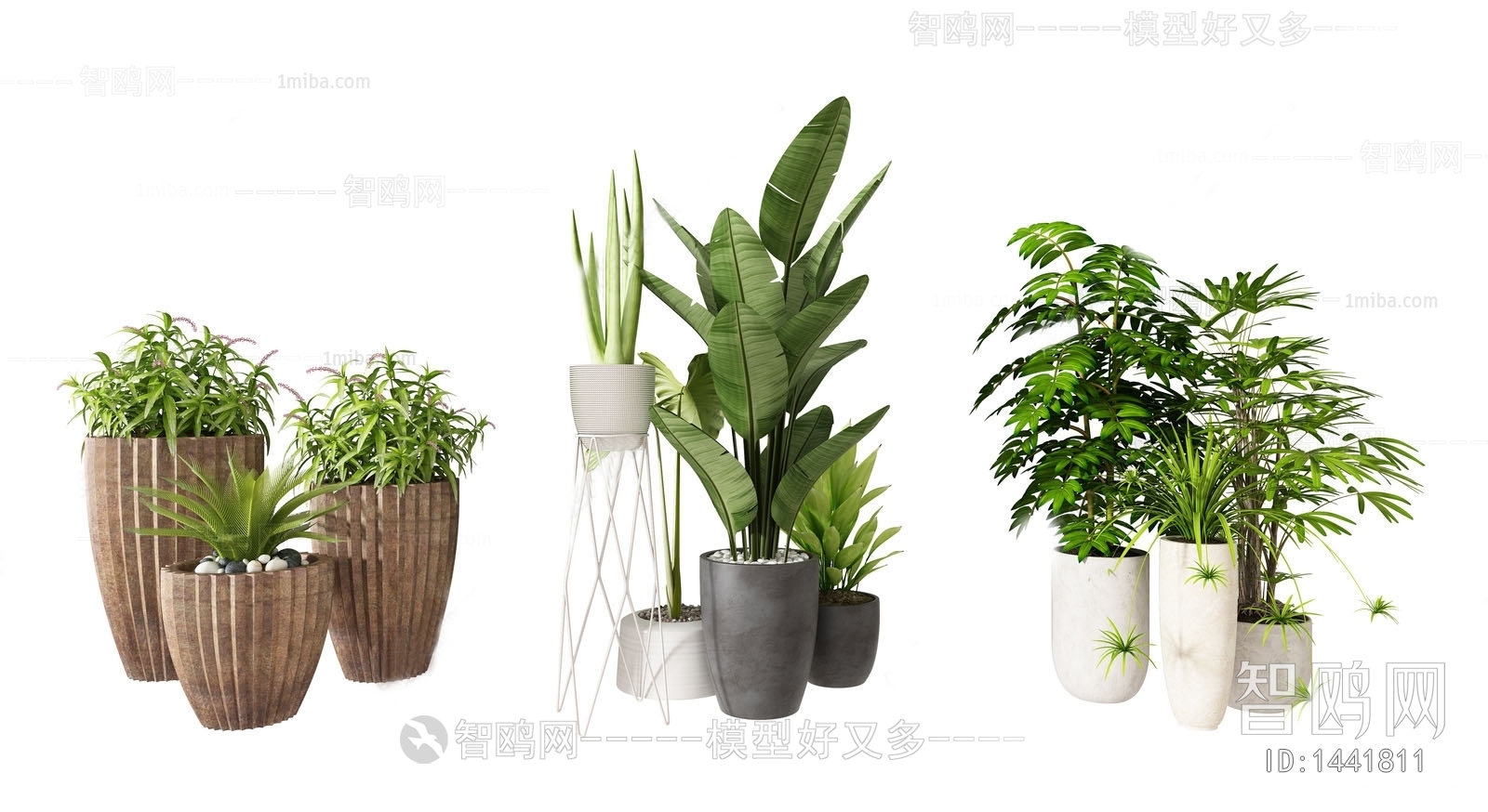 Modern Potted Green Plant