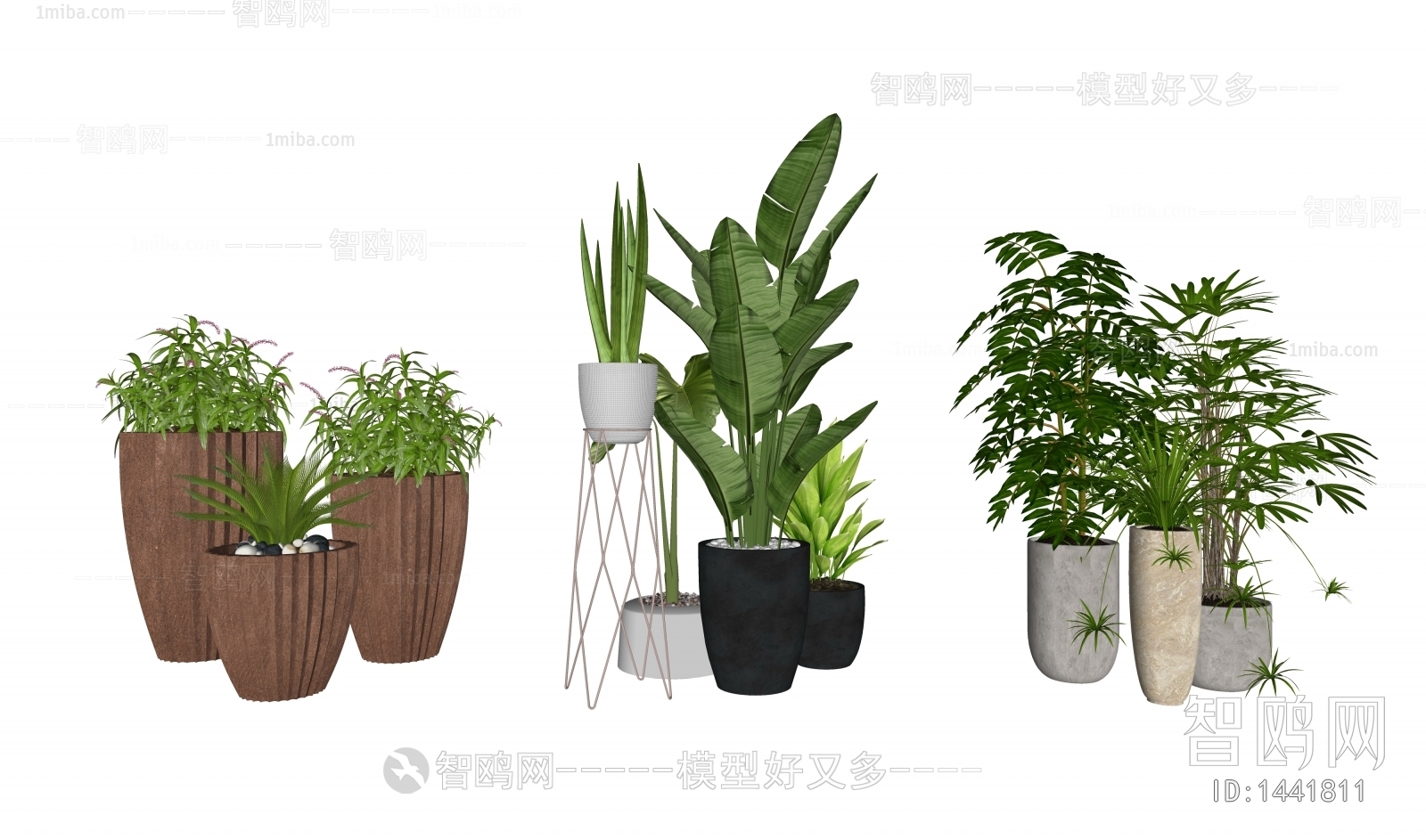 Modern Potted Green Plant