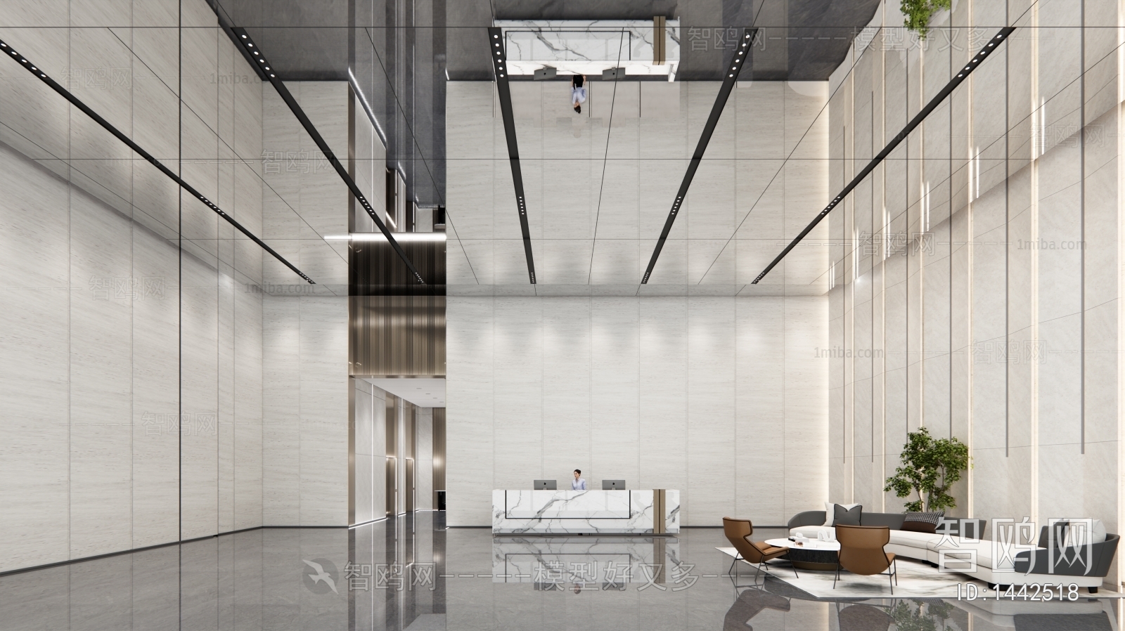 Modern Office Elevator Hall