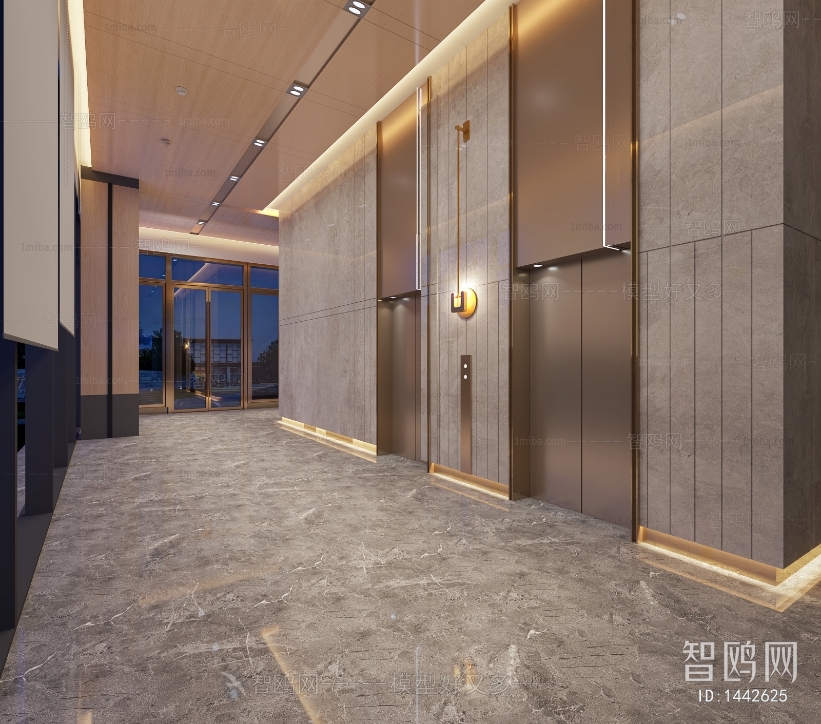 Modern Office Elevator Hall