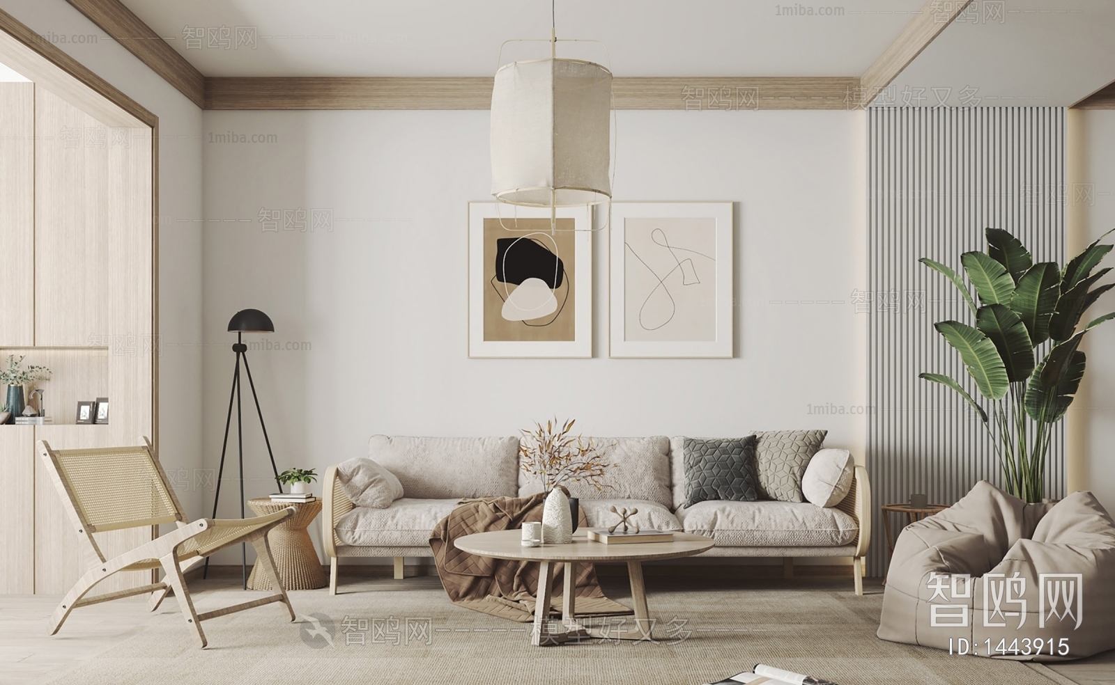 Nordic Style Wabi-sabi Style A Living Room