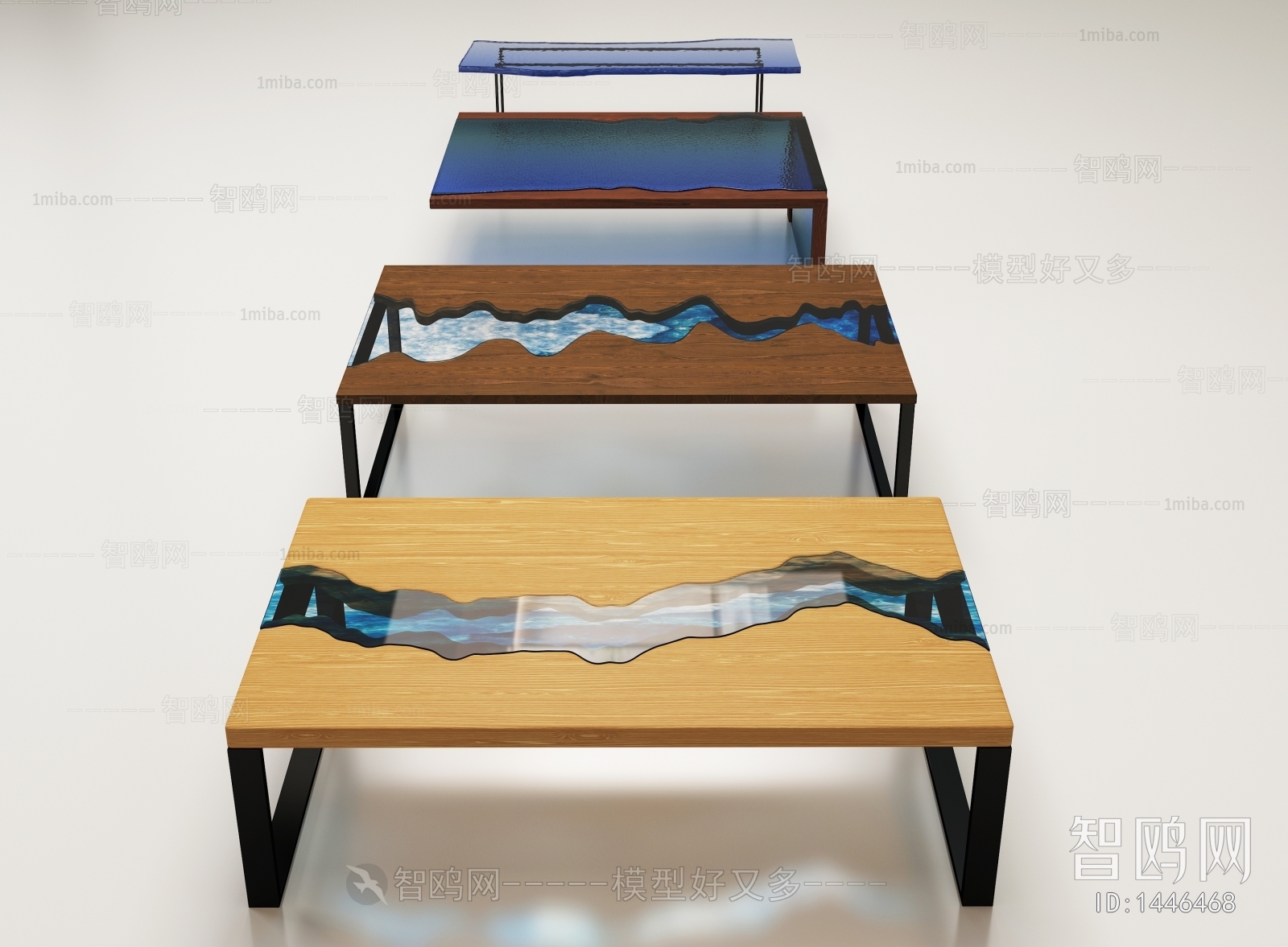 现代树脂河流桌,原木实木大板桌