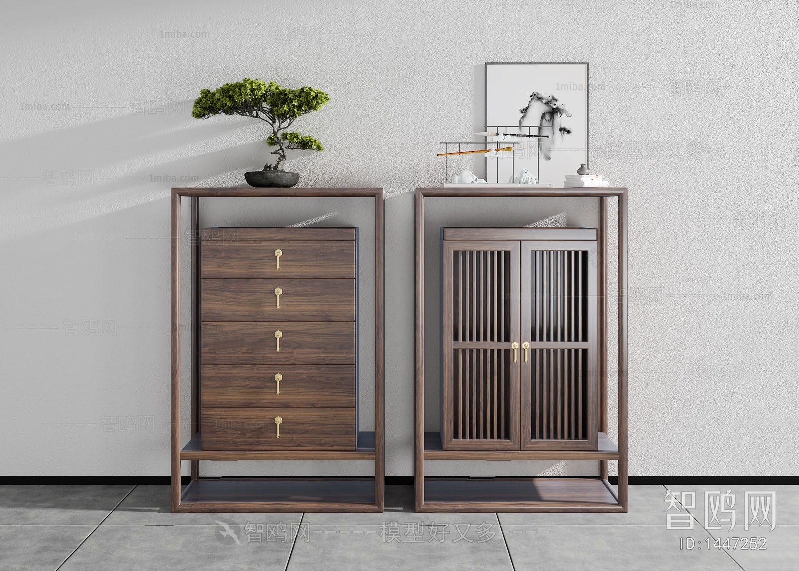 New Chinese Style Side Cabinet