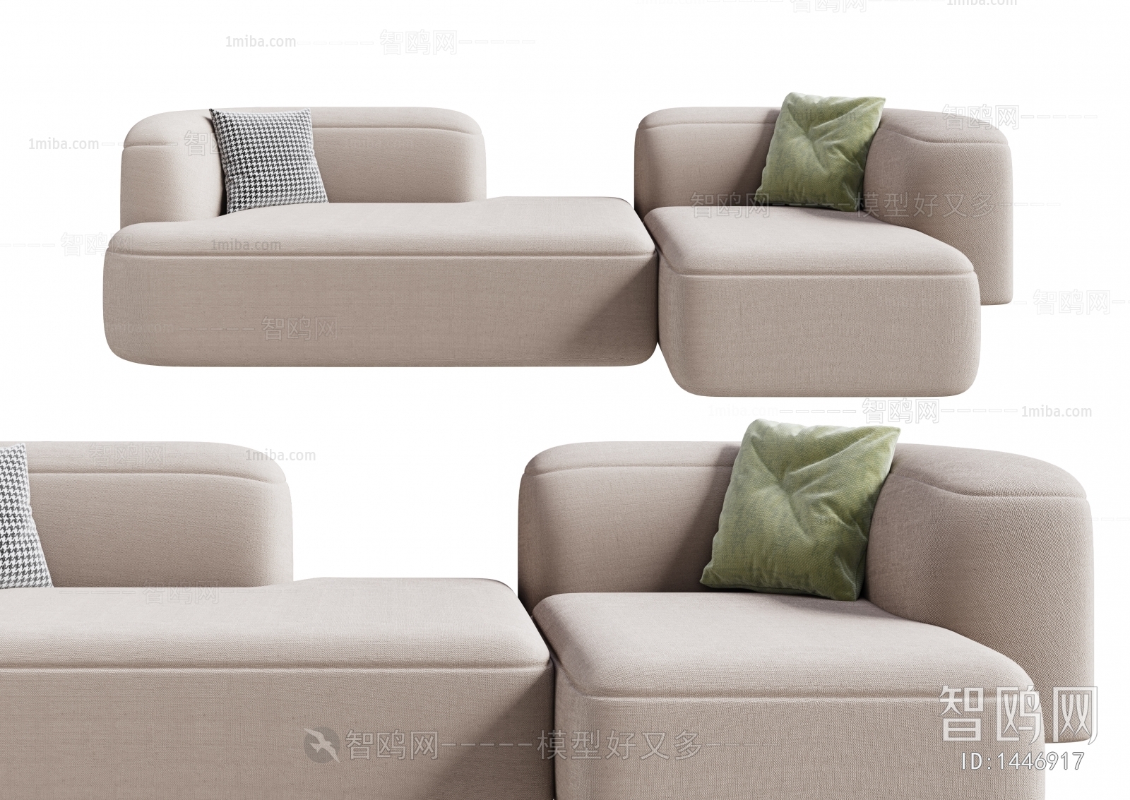 Wabi-sabi Style Multi Person Sofa