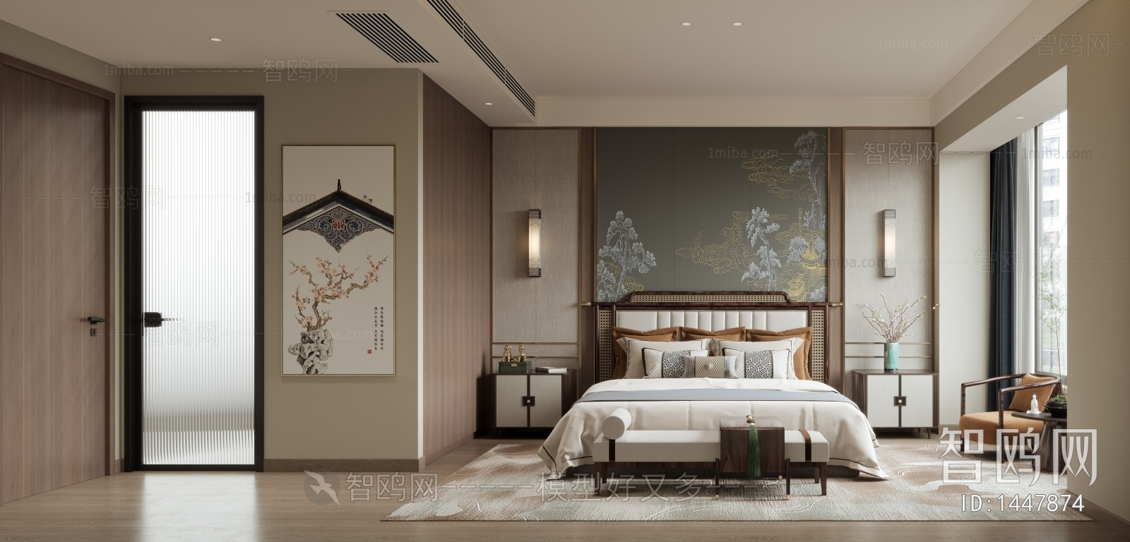 New Chinese Style Bedroom