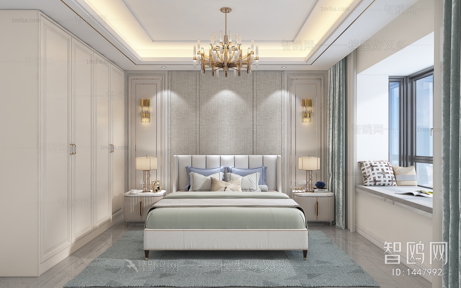 Simple European Style Bedroom