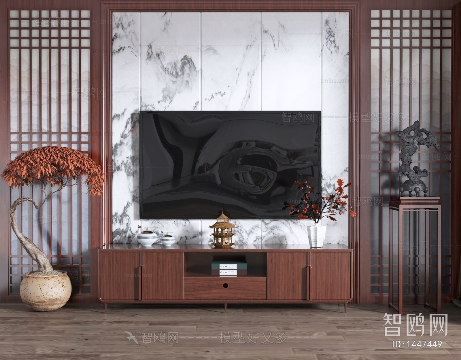 New Chinese Style TV Cabinet