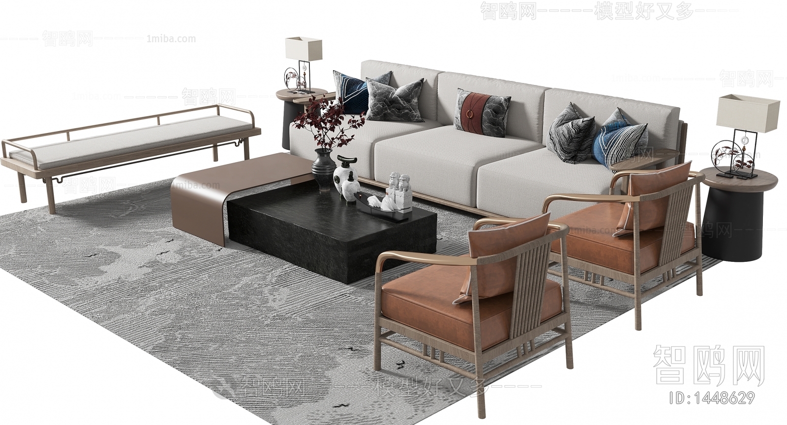 New Chinese Style Sofa Combination