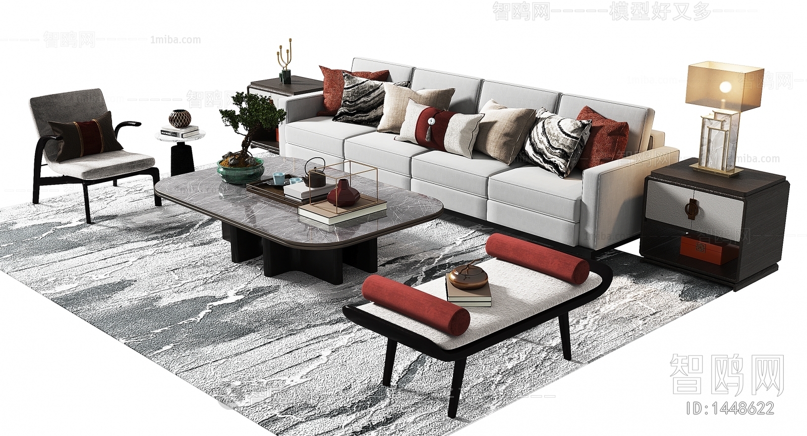 New Chinese Style Sofa Combination