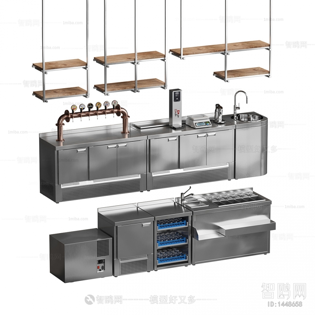 现代工装厨房操作台