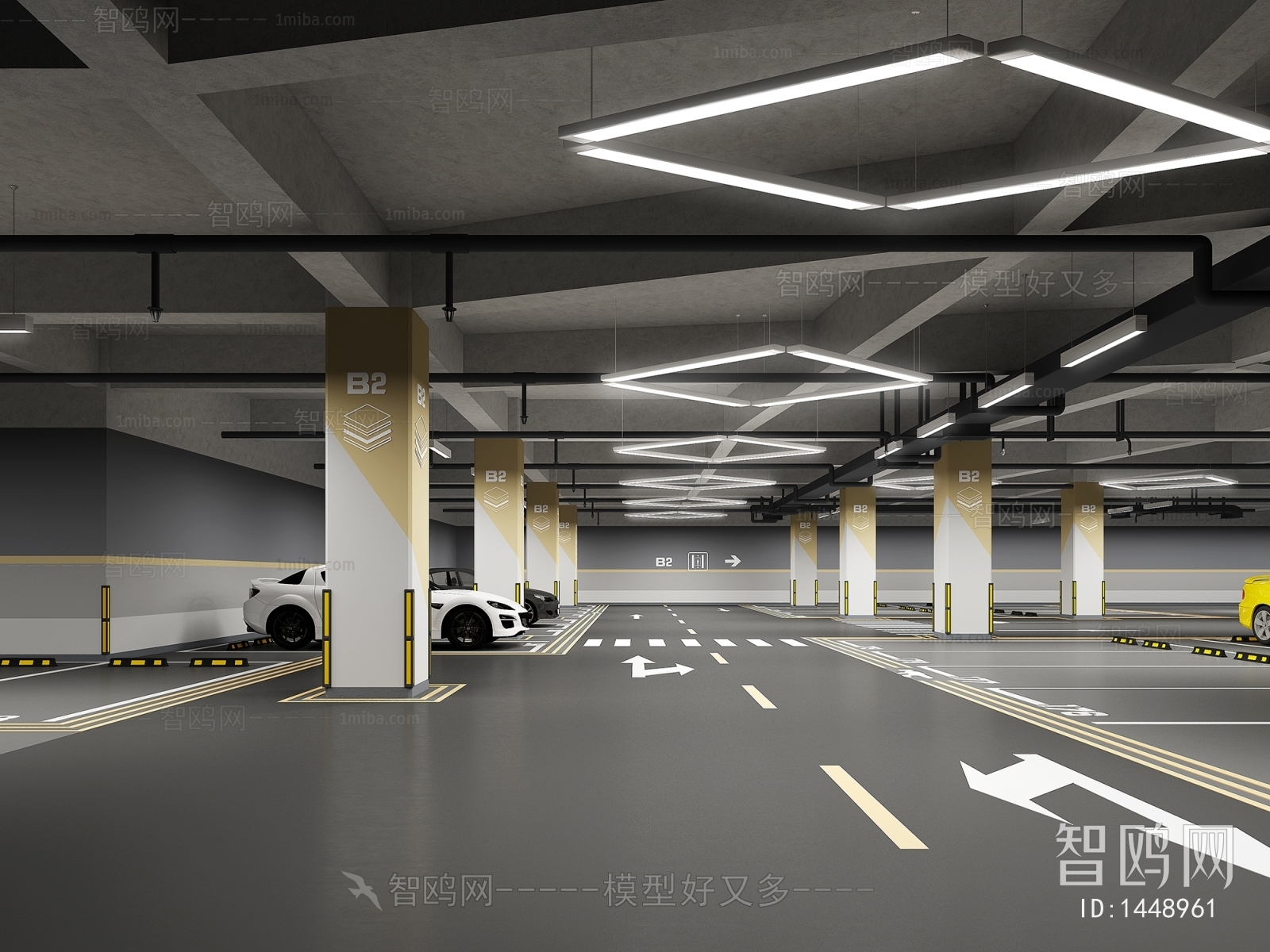 Modern Underground Parking Lot