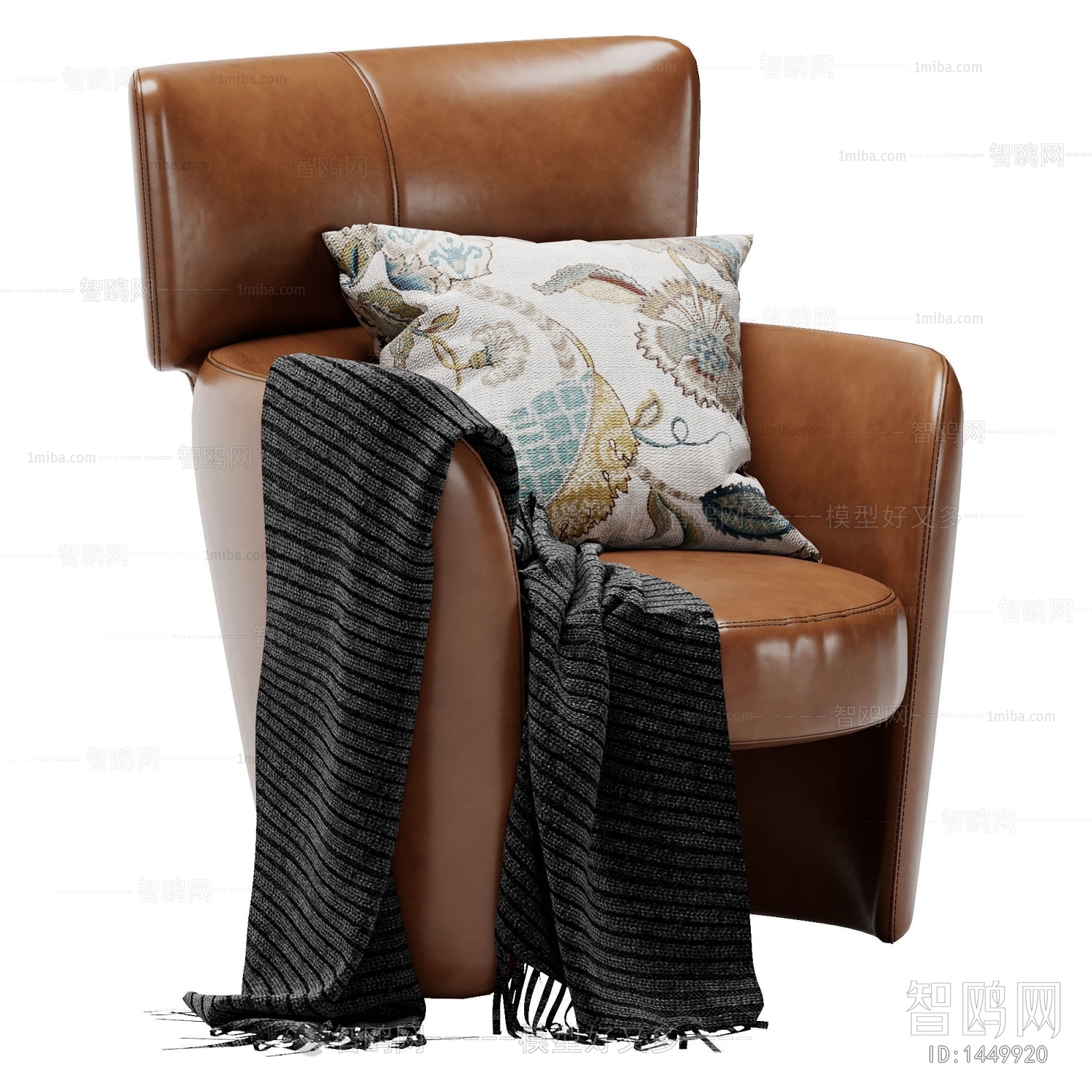 现代皮革单人沙发